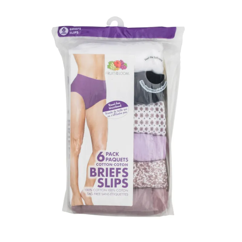 Fruit of the Loom Women's Assorted Briefs 6pk. - 6-8 sold by Giant Tiger