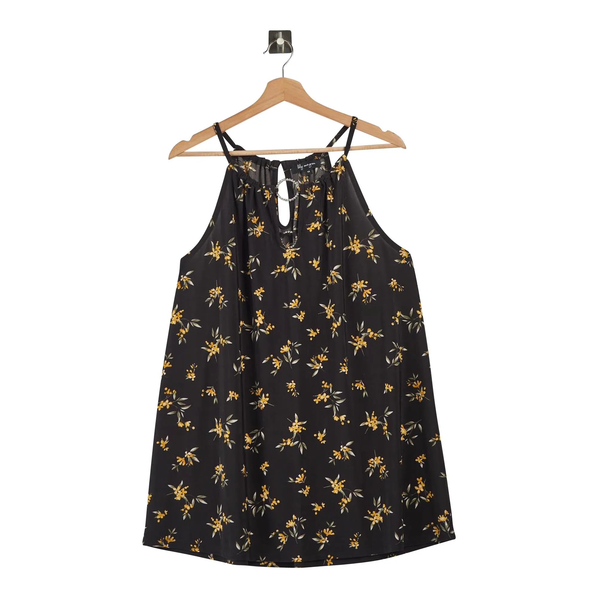 lily morgan Women's Plus Printed Top with Ring Detail sold by Giant Tiger