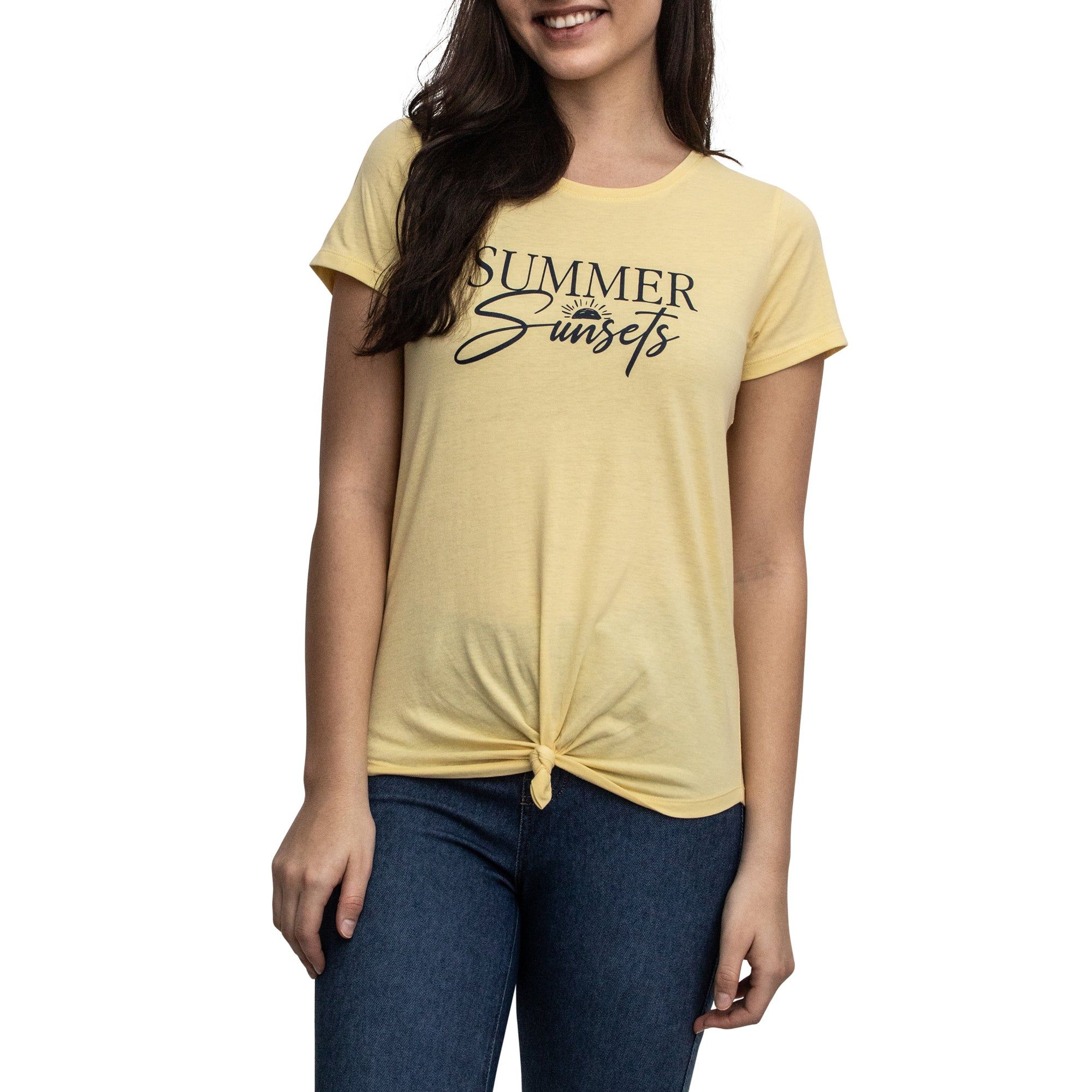 mySTYLE Women's Screen Printed Knot Front T-Shirt sold by Giant Tiger product image thumbnail 3