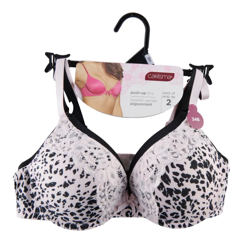 Carisma Women's Printed Push-Up Bra, 2 Pack sold by Giant Tiger