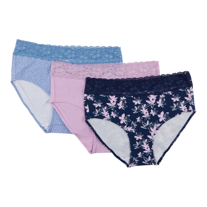 Carisma Women's Cotton Lace Brief, 3-Pack sold by Giant Tiger