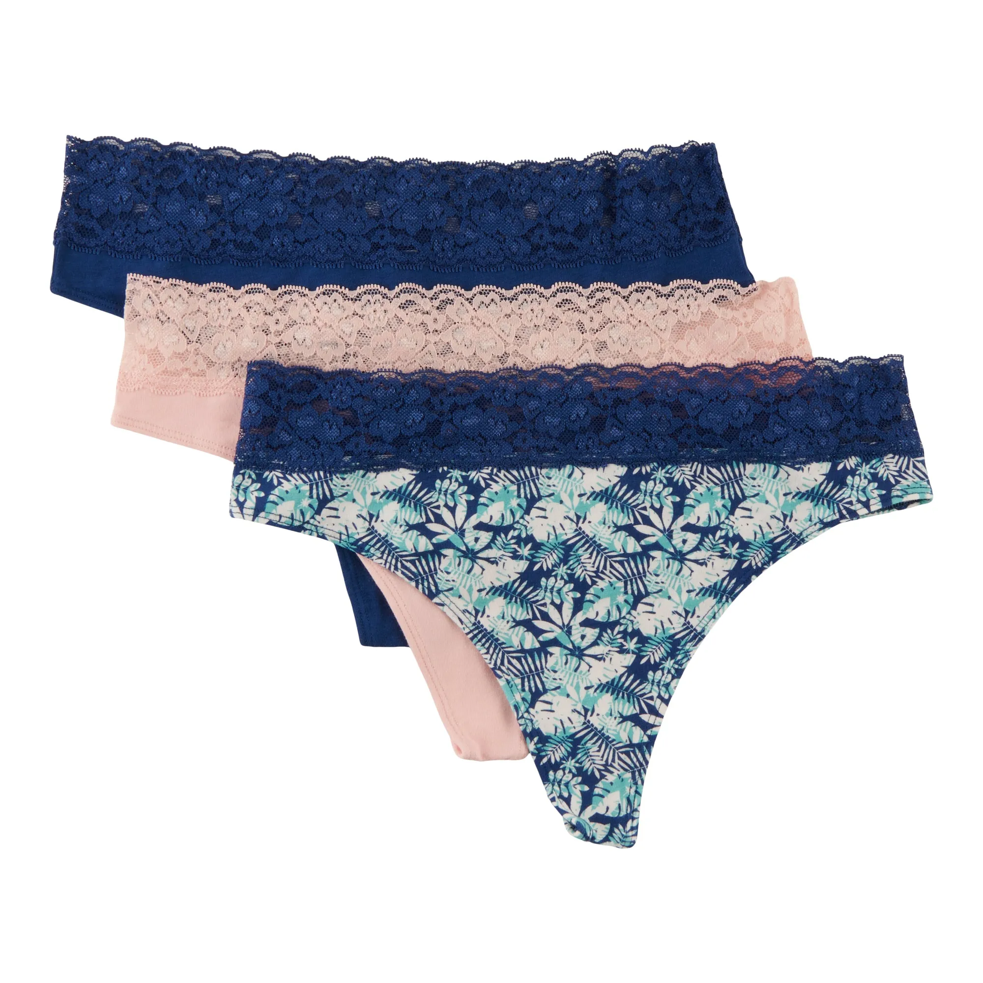 Carisma Women's Cotton Lace Thong, 3-Pack sold by Giant Tiger