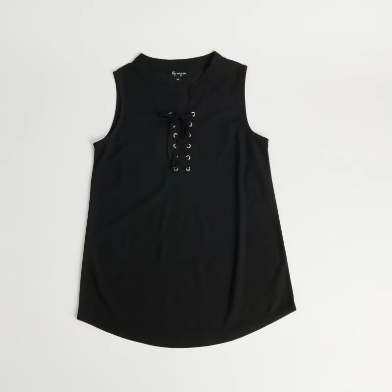lily morgan Women's Solid Lace-Up Top sold by Giant Tiger