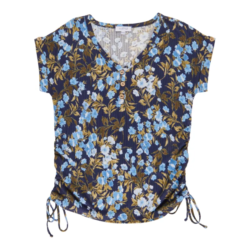 mySTYLE Women's Side-Tie V-Neck Blouse sold by Giant Tiger