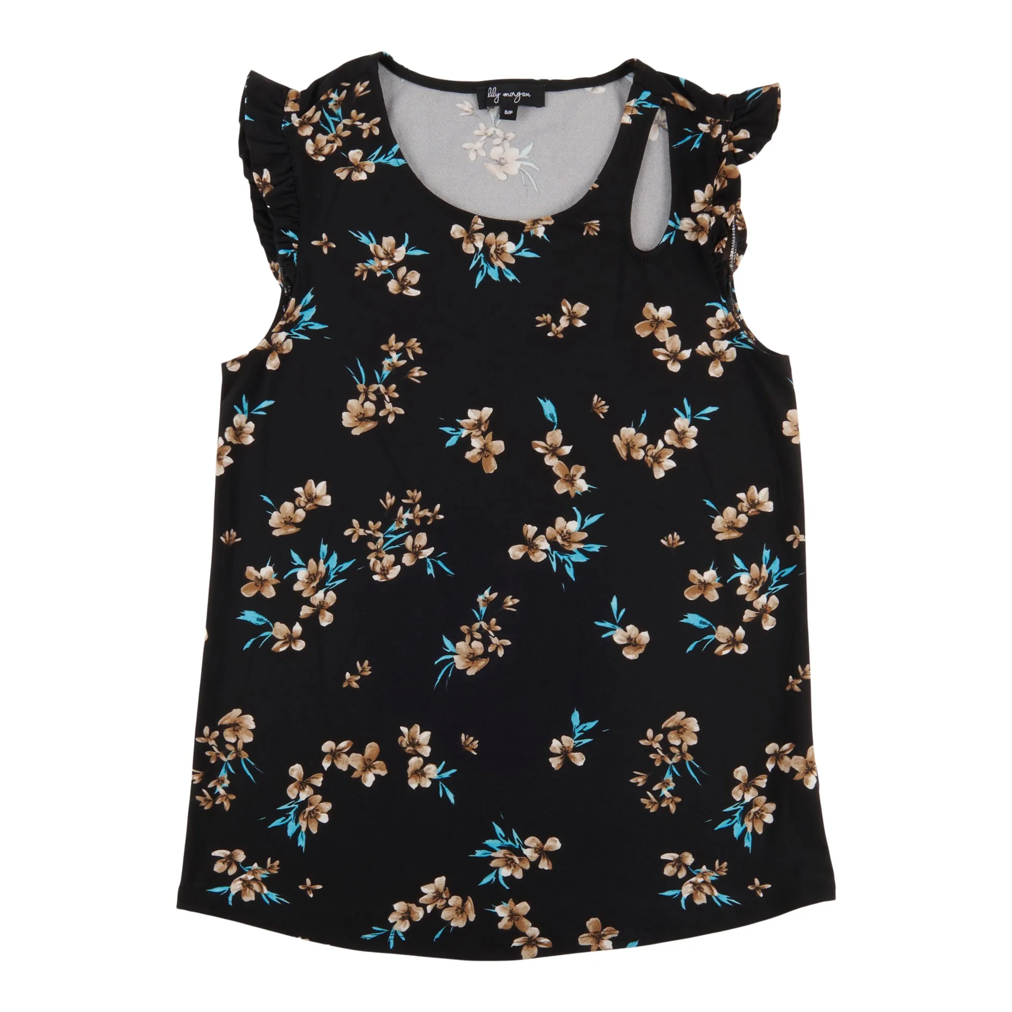 lily morgan Women's Printed Ruffle Cutout Top sold by Giant Tiger product image thumbnail 3