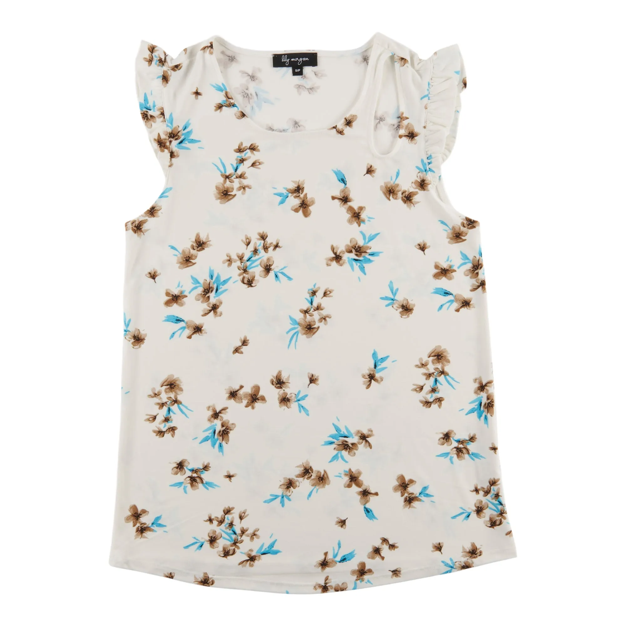 lily morgan Women's Printed Ruffle Cutout Top sold by Giant Tiger product image thumbnail 4