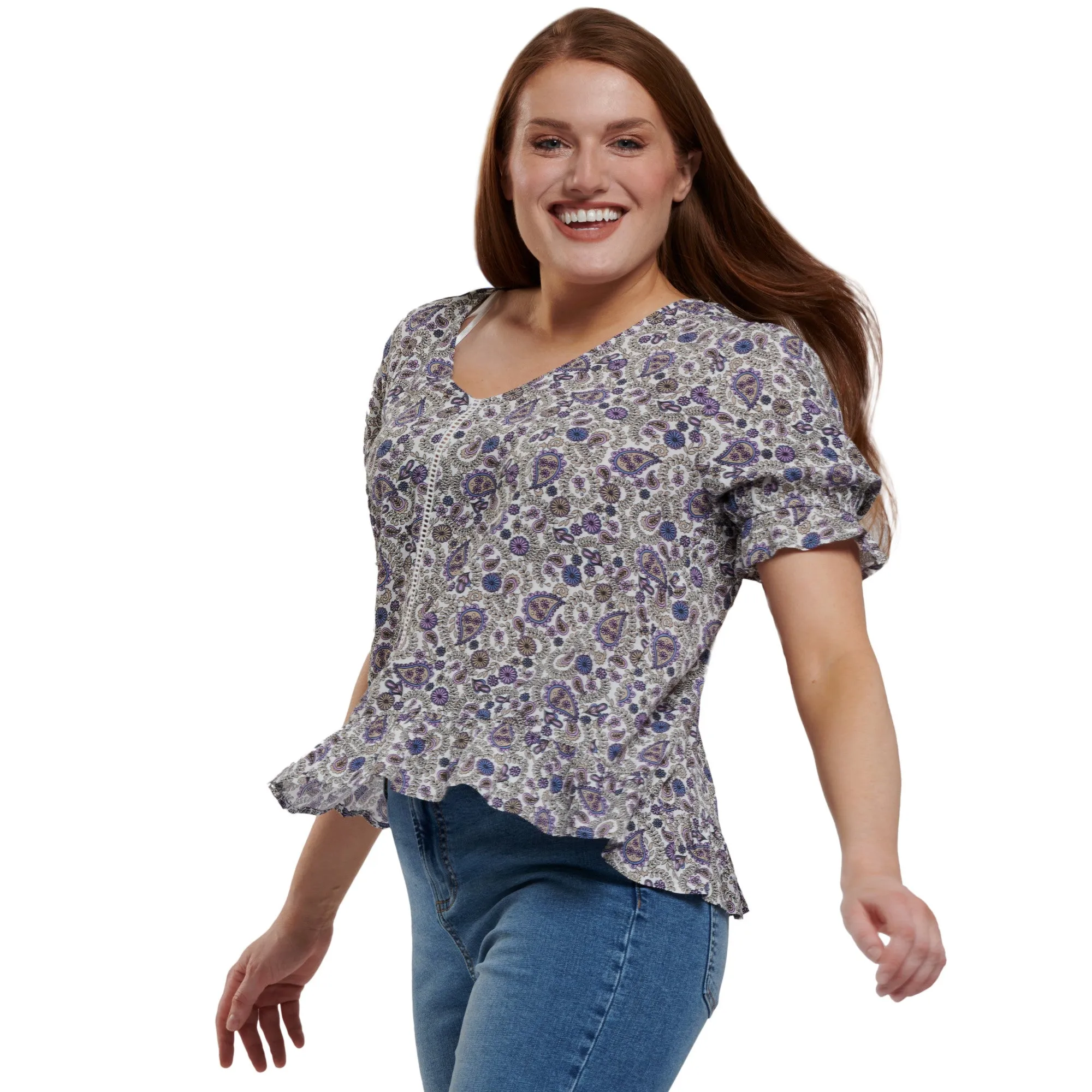 mySTYLE Women's V-Neck Short Sleeve Blouse sold by Giant Tiger