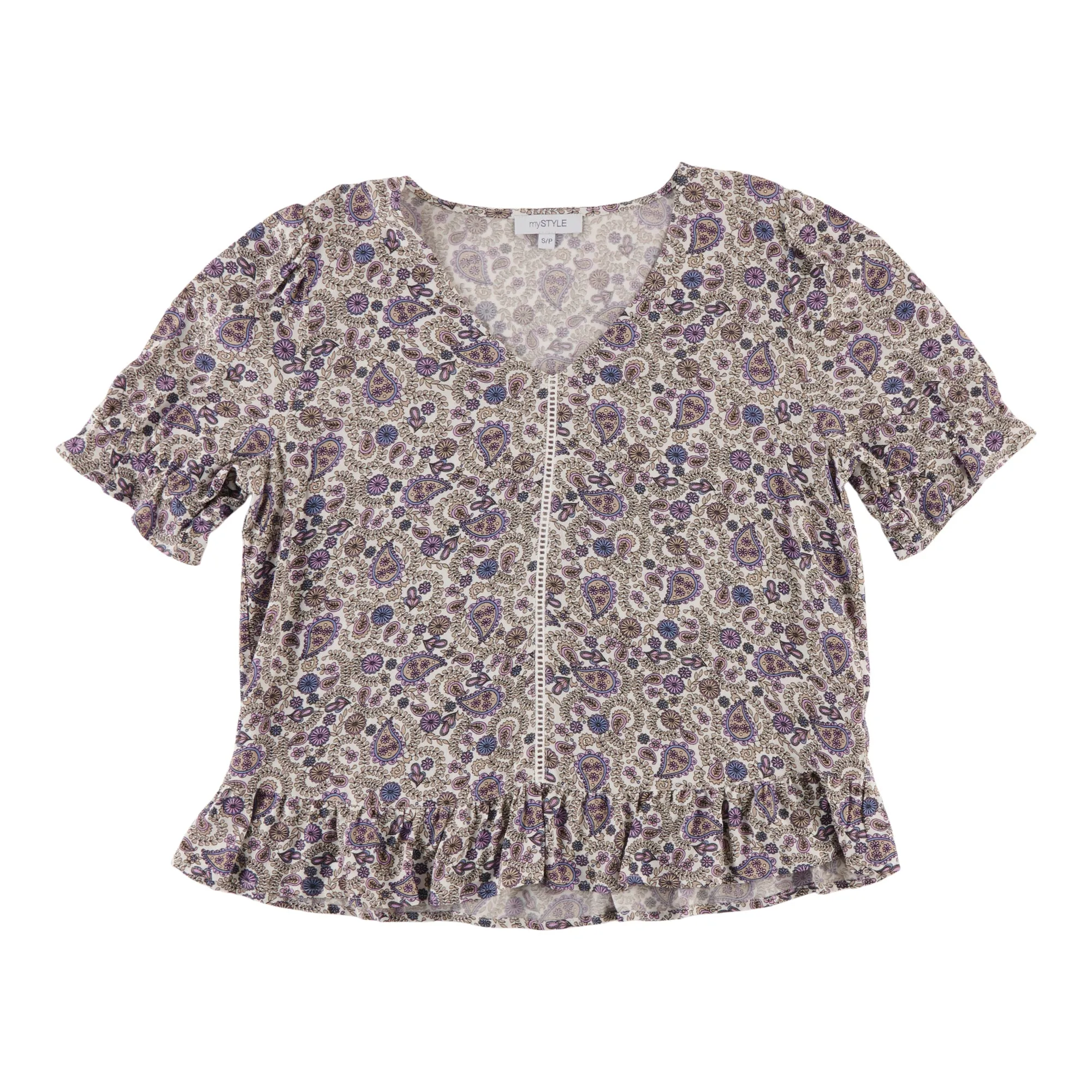 mySTYLE Women's V-Neck Short Sleeve Blouse sold by Giant Tiger product image thumbnail 2