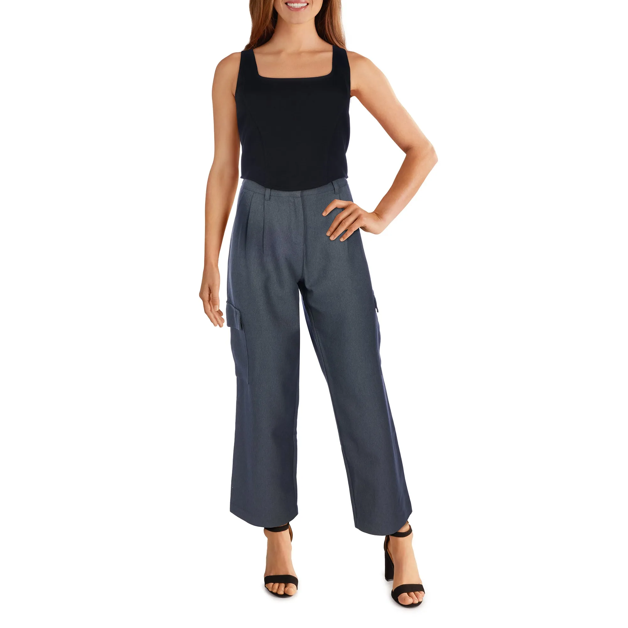 Limited Collection Women's City Blues Sleeveless Crop Tank Top sold by Giant Tiger