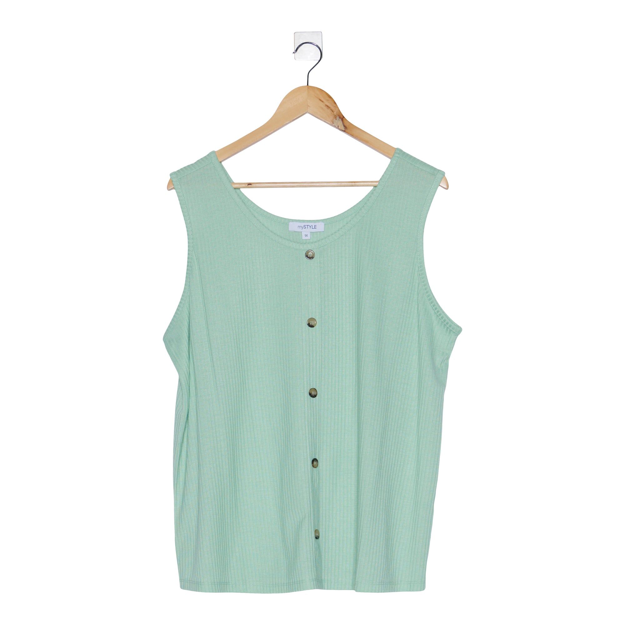 mySTYLE Women's Plus Seaside Button Front Tank Top sold by Giant Tiger product image thumbnail 3