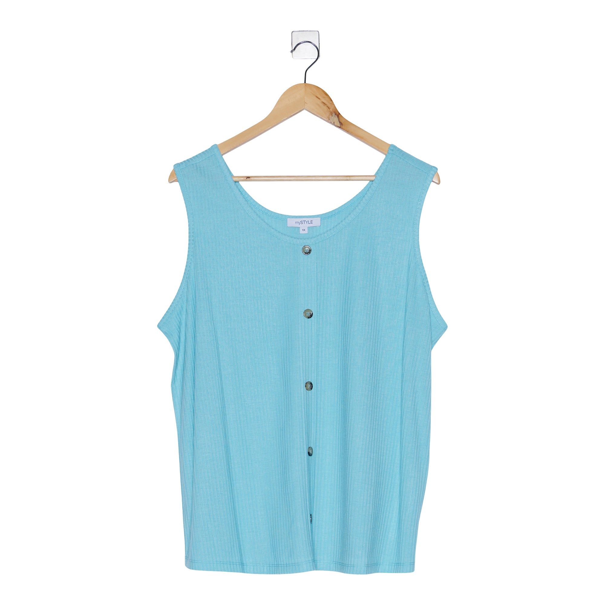 mySTYLE Women's Plus Seaside Button Front Tank Top sold by Giant Tiger