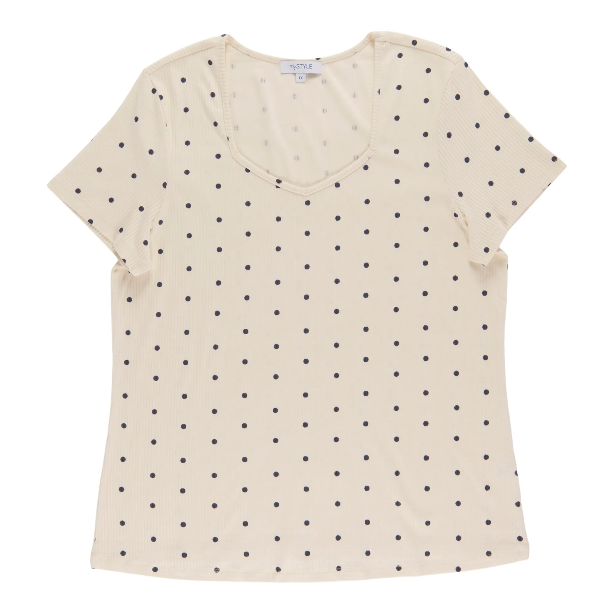 mySTYLE Women's Plus Seaside Ribbed V-Neck T-Shirt sold by Giant Tiger product image thumbnail 4