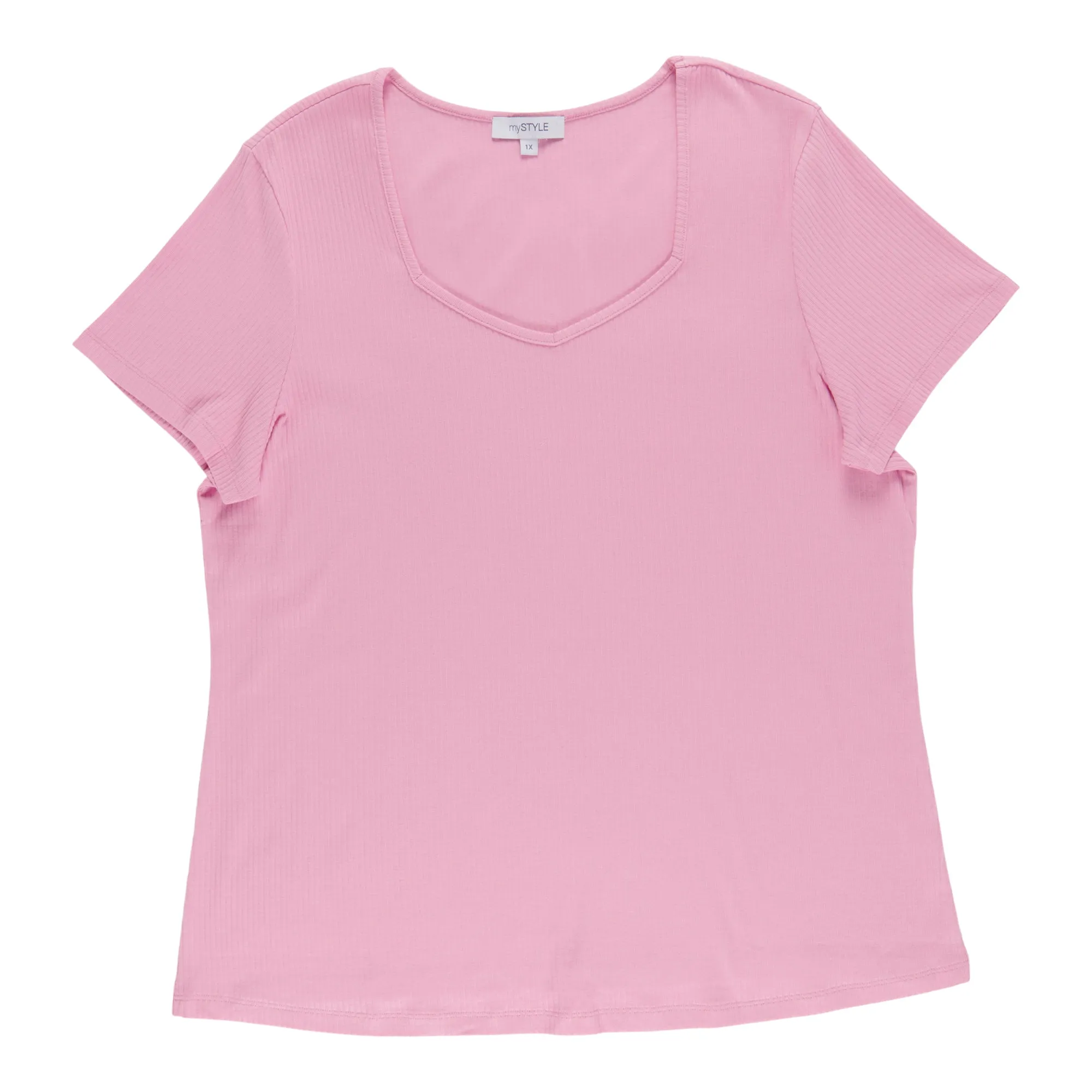mySTYLE Women's Plus Seaside Ribbed V-Neck T-Shirt sold by Giant Tiger product image thumbnail 2
