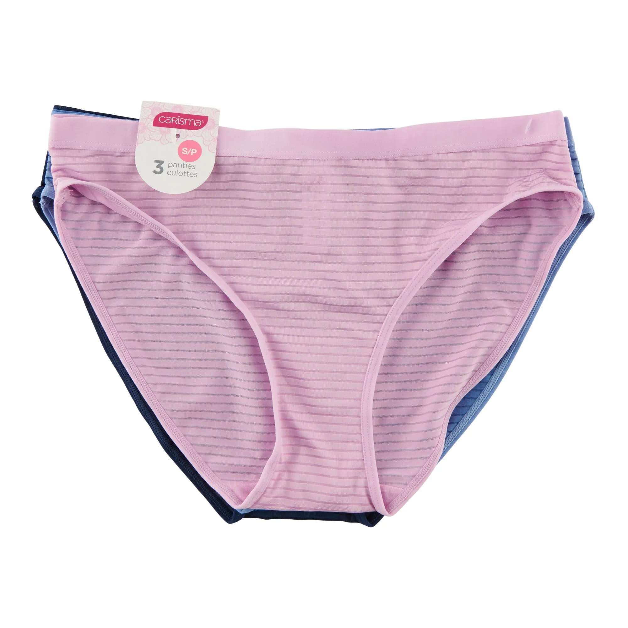 Carisma Women's Shadow Stripe Bikini Underwear, 3-Pack sold by Giant Tiger