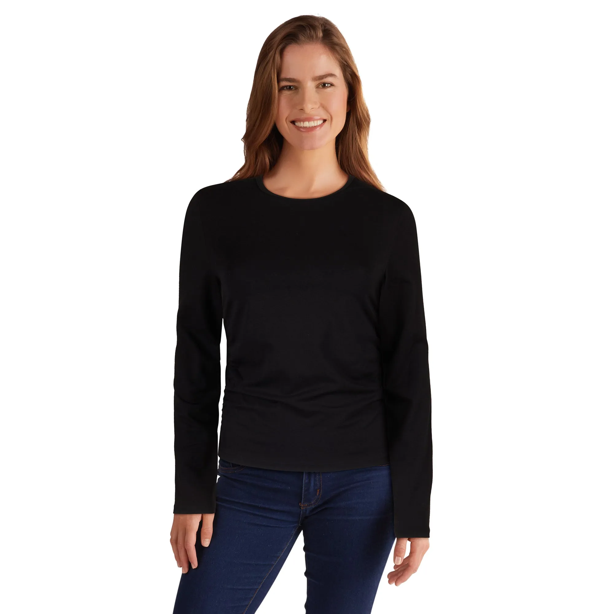 mySTYLE Women's Long Sleeve Side Ruched Tee sold by Giant Tiger