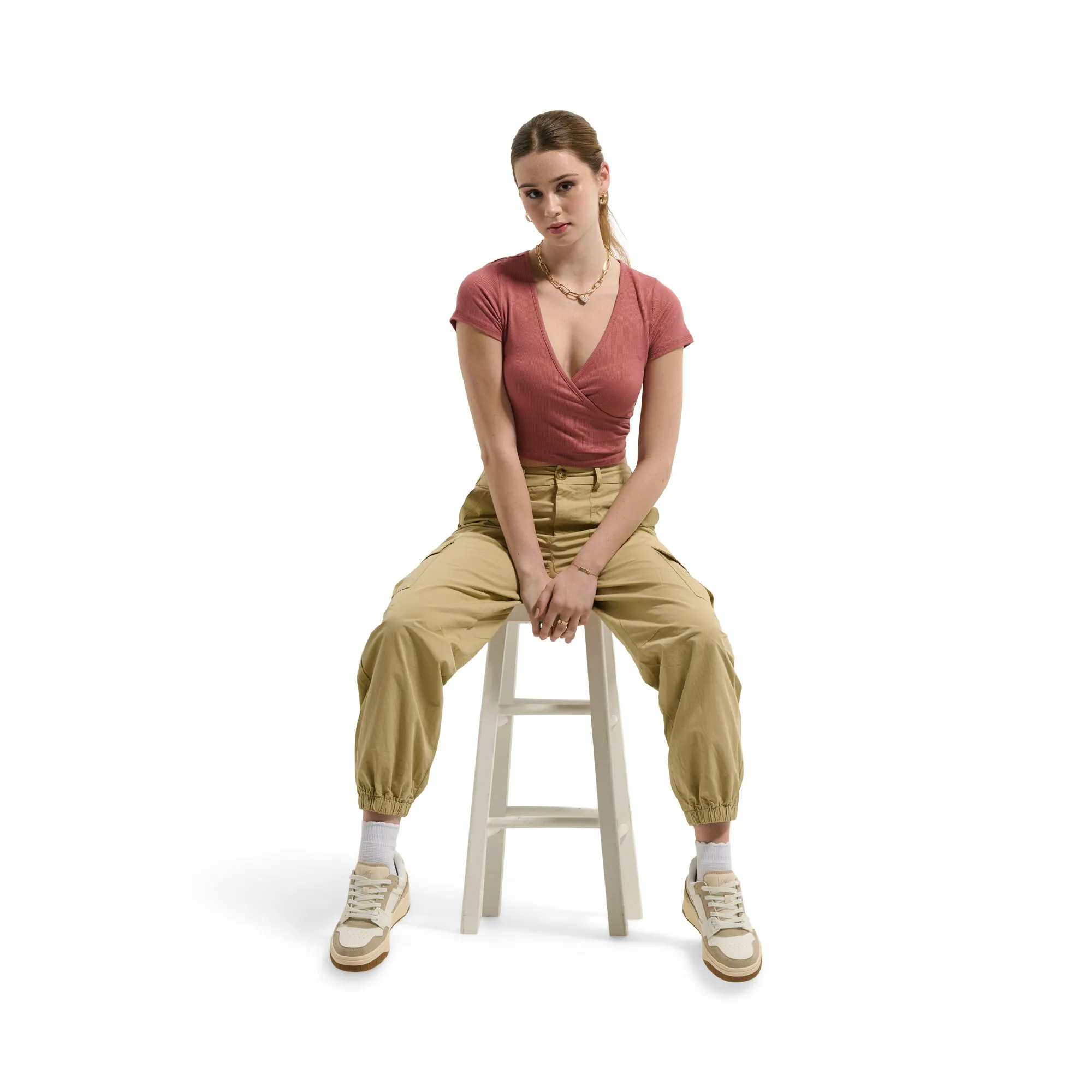 Women's Short Sleeve V-Neck Cropped T-Shirt sold by Giant Tiger product image thumbnail 3