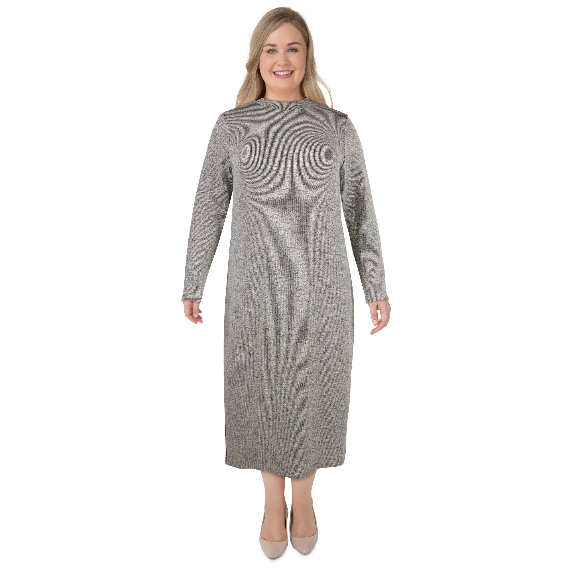 lily morgan Women's Plus Melange Knit Dress sold by Giant Tiger product image thumbnail 2