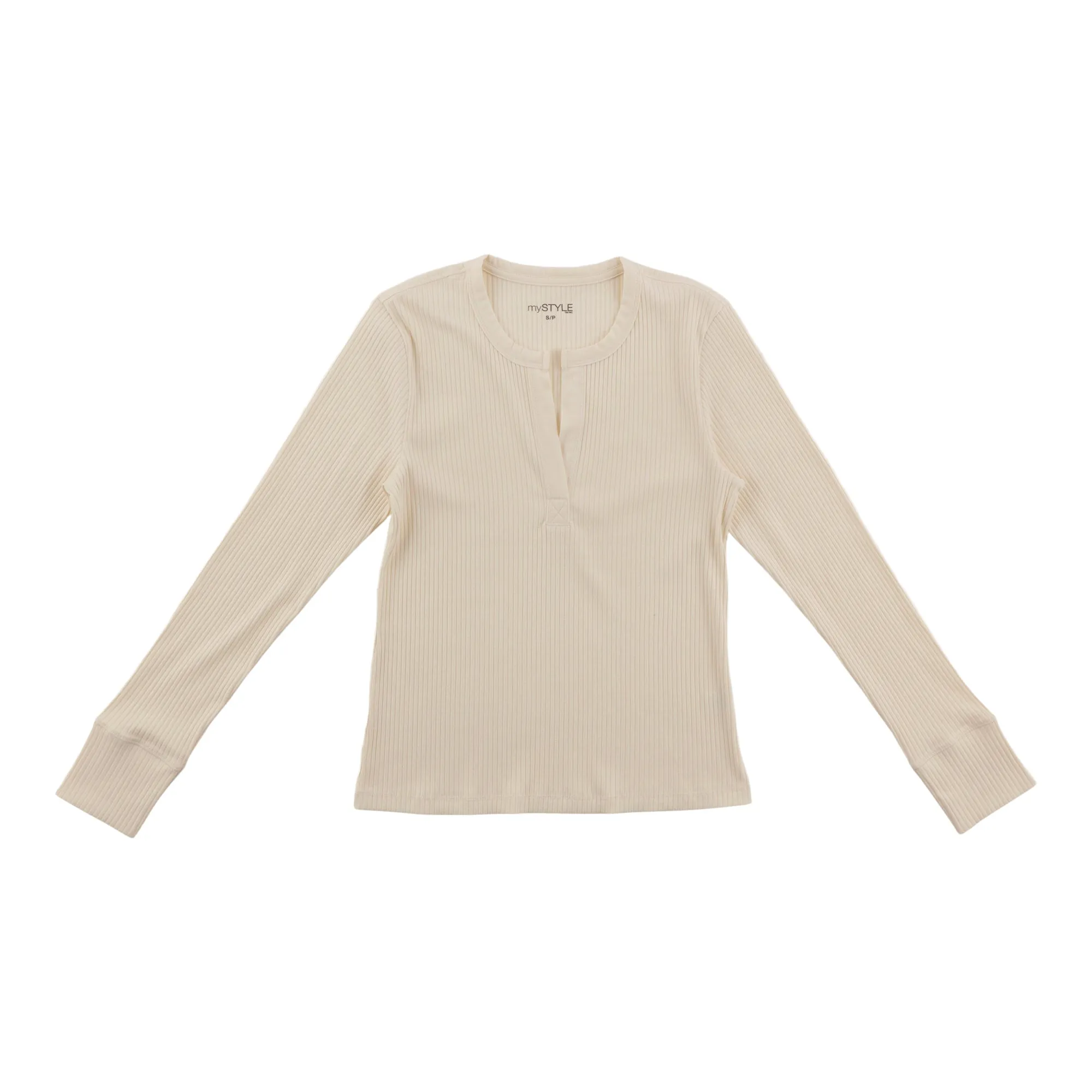 mySTYLE Women's Long Sleeve V-Neck Henley sold by Giant Tiger