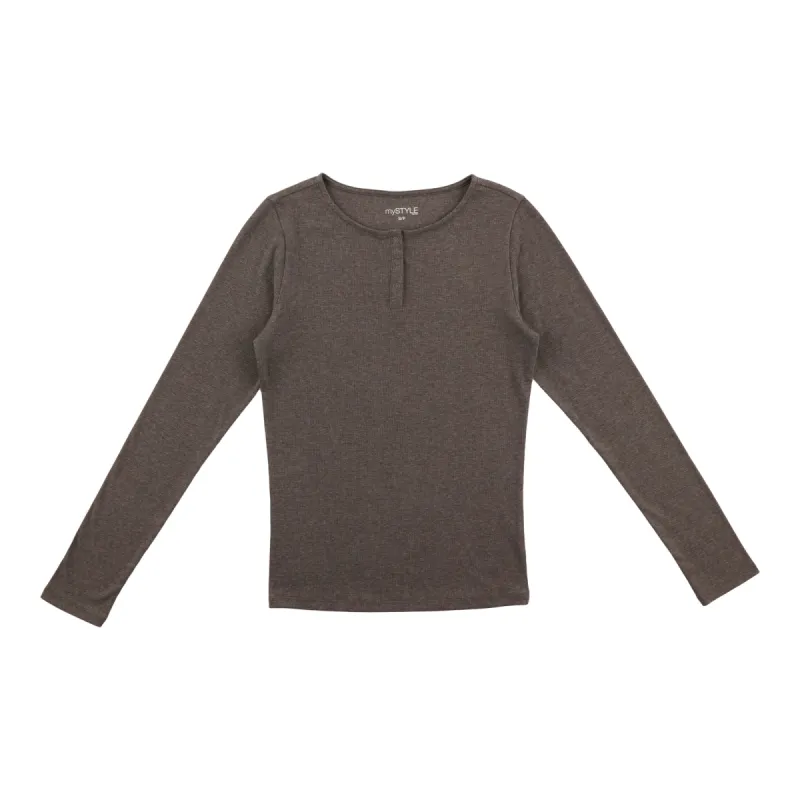 mySTYLE Women's Ribbed Henley sold by Giant Tiger