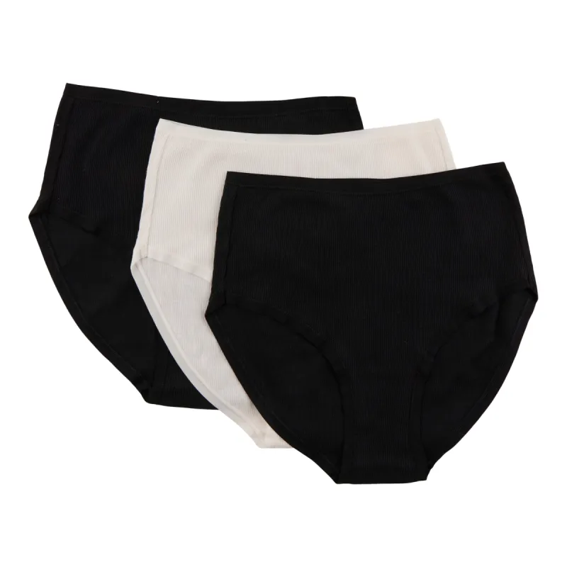 Carisma Women's Ribbed Cotton Briefs, 3-Pack sold by Giant Tiger