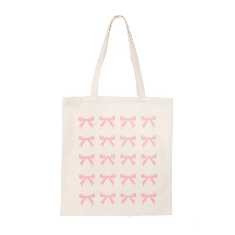 Women's Bow Print Canvas Tote Bag sold by Giant Tiger