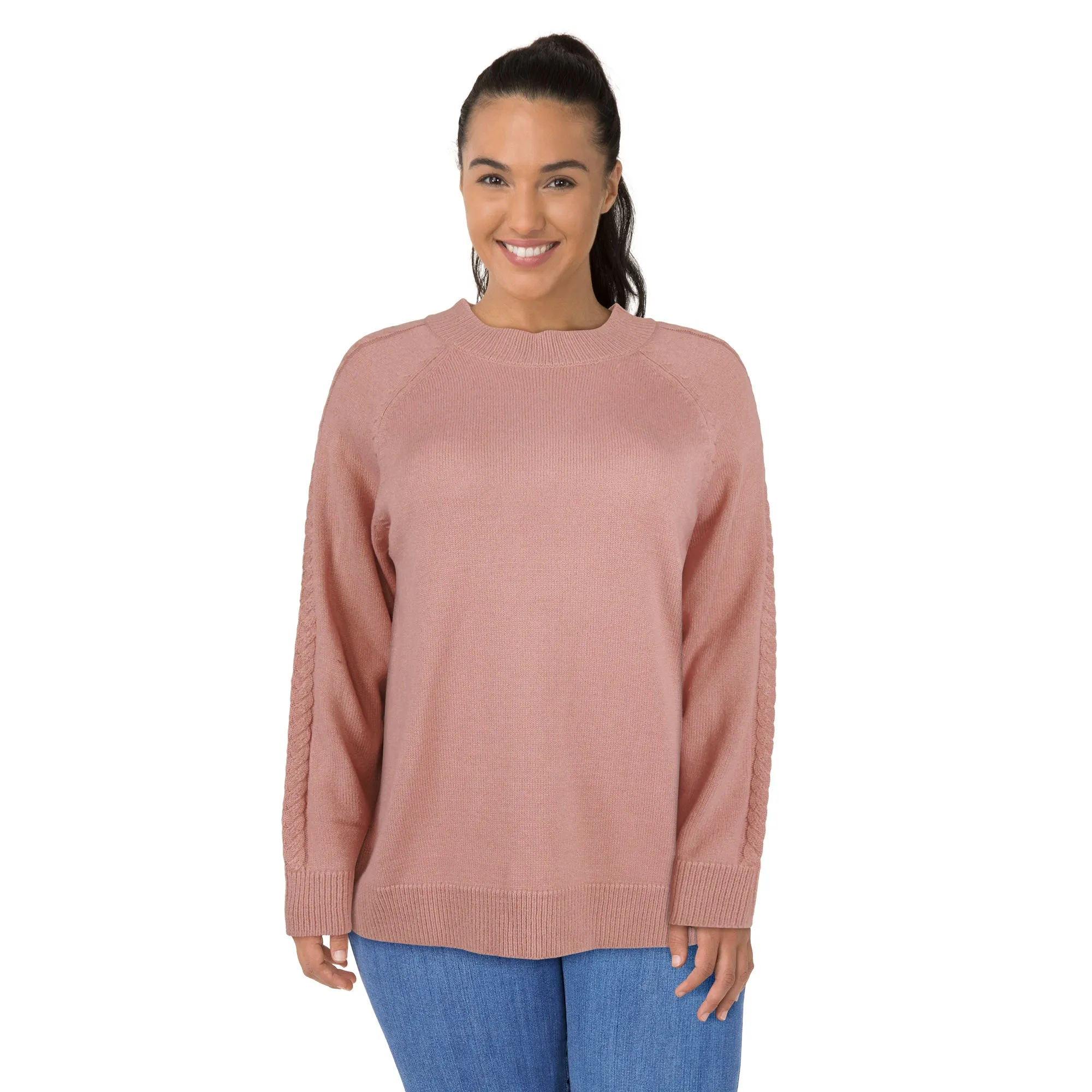 mySTYLE Women's Plus Cable Mock-Neck Sweater sold by Giant Tiger product image thumbnail 3