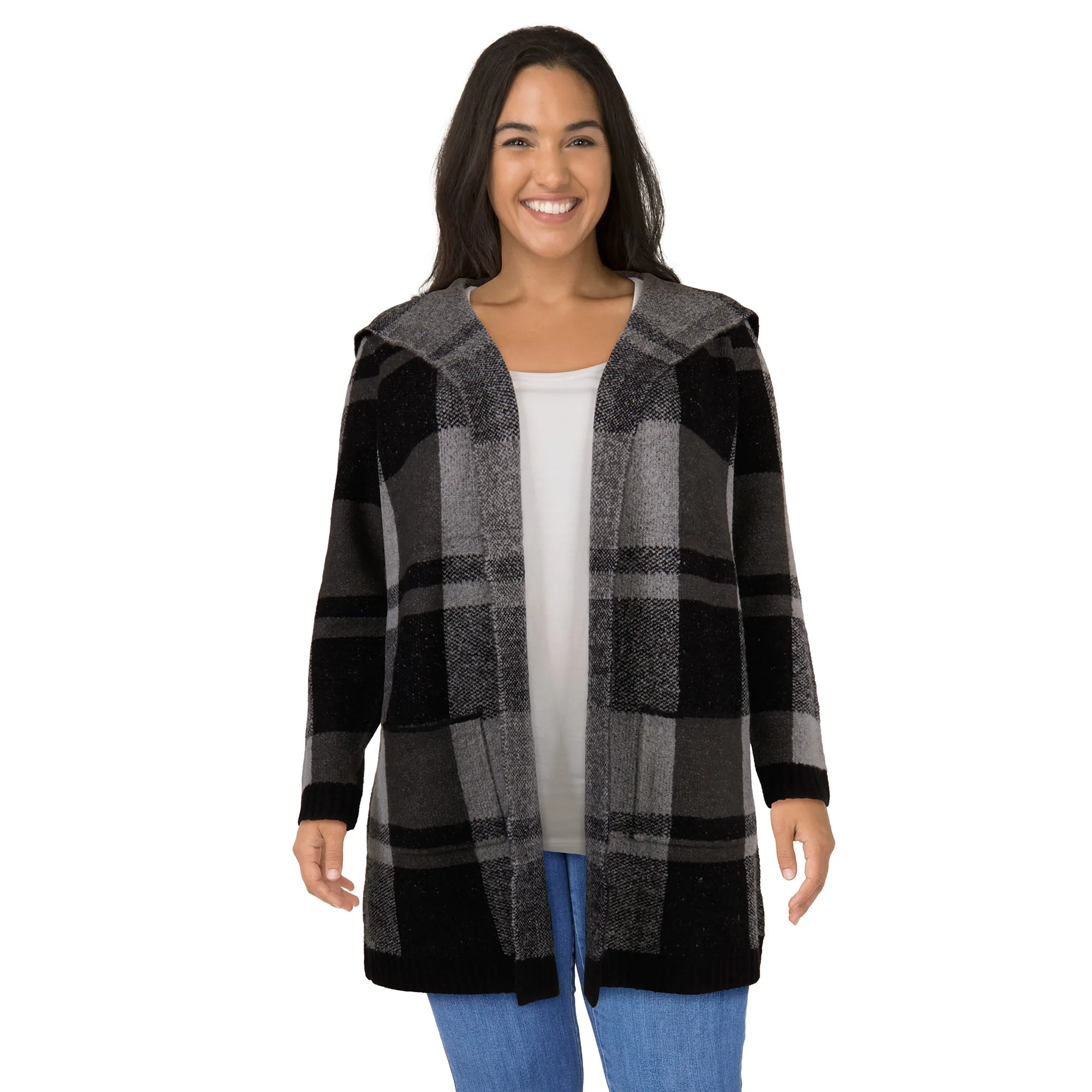 lily morgan Women's Plus Plaid Cardigan sold by Giant Tiger product image thumbnail 2