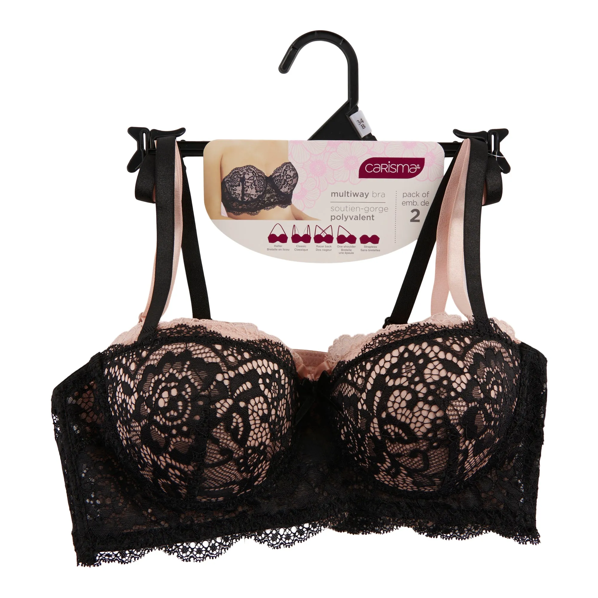Carisma Women's Convertible Bra, 2-Pack sold by Giant Tiger