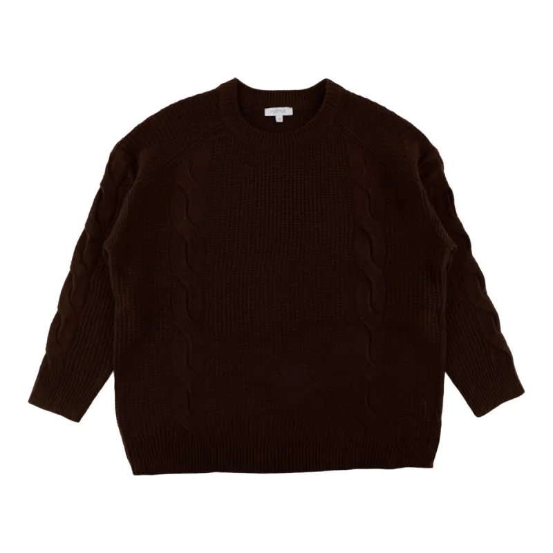 mySTYLE Women's Plus Cable Sweater sold by Giant Tiger