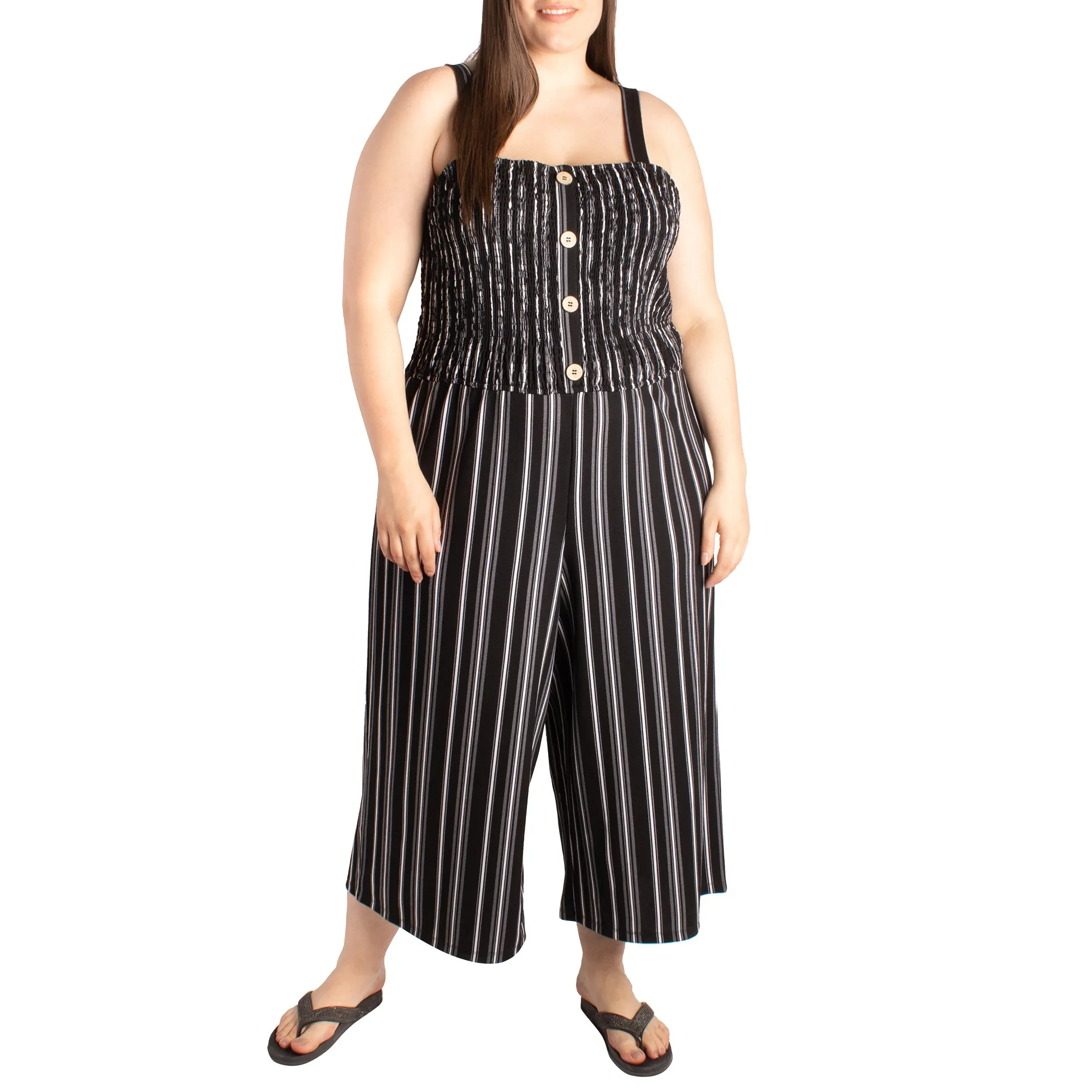 lily morgan Women's Plus Button Front Jumpsuit sold by Giant Tiger product image thumbnail 3
