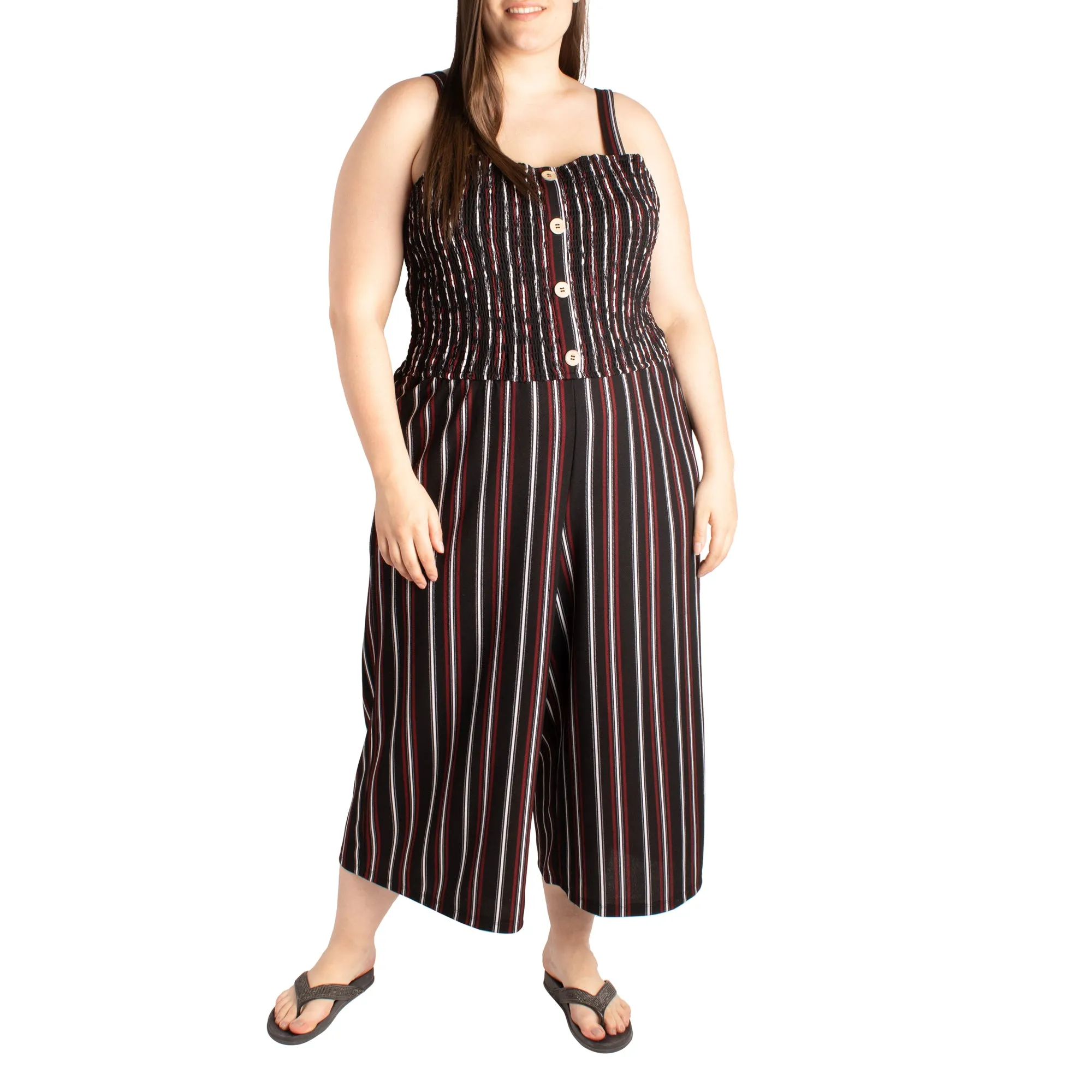 lily morgan Women's Plus Button Front Jumpsuit sold by Giant Tiger product image thumbnail 4