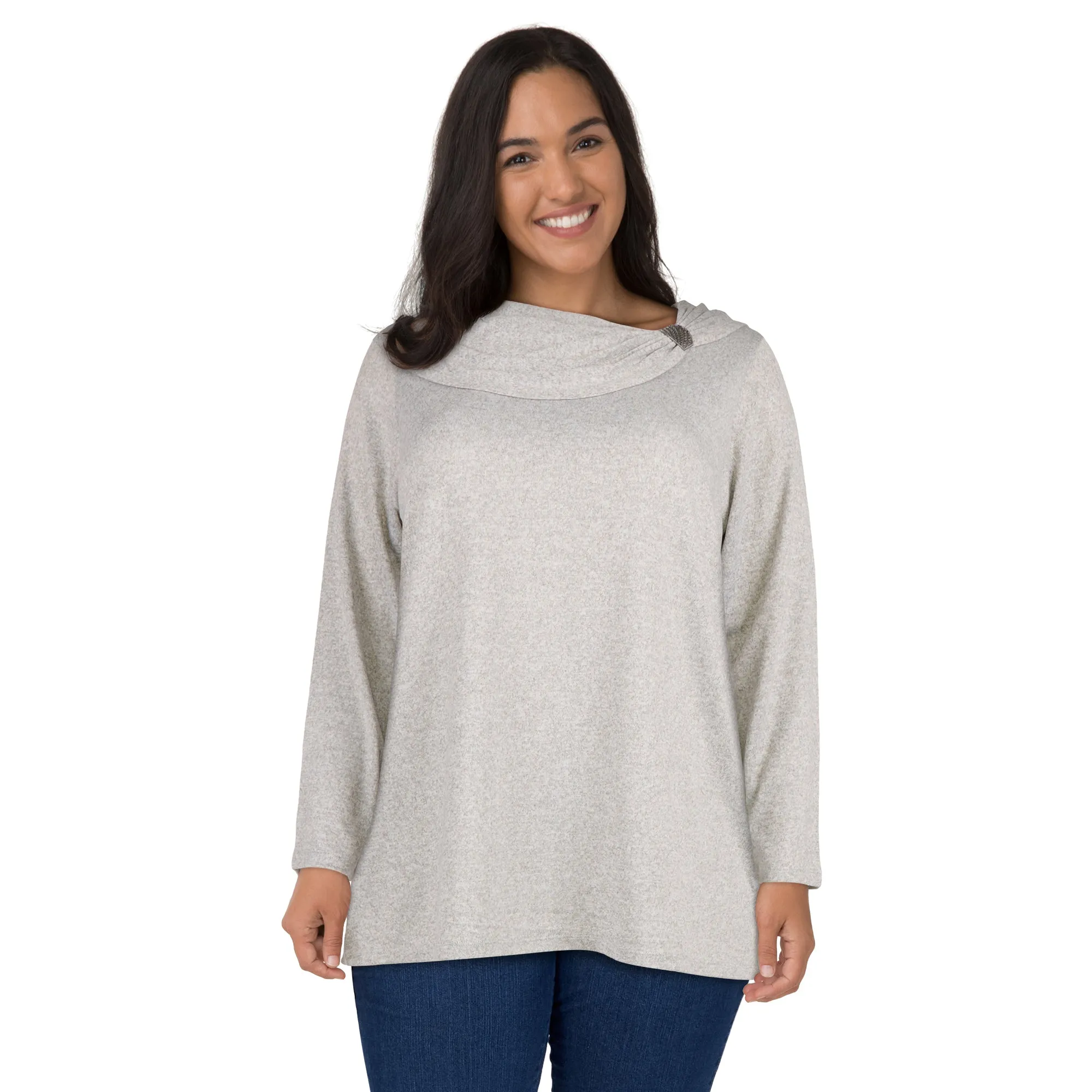 lily morgan Women's Plus Top with Broach Detail sold by Giant Tiger