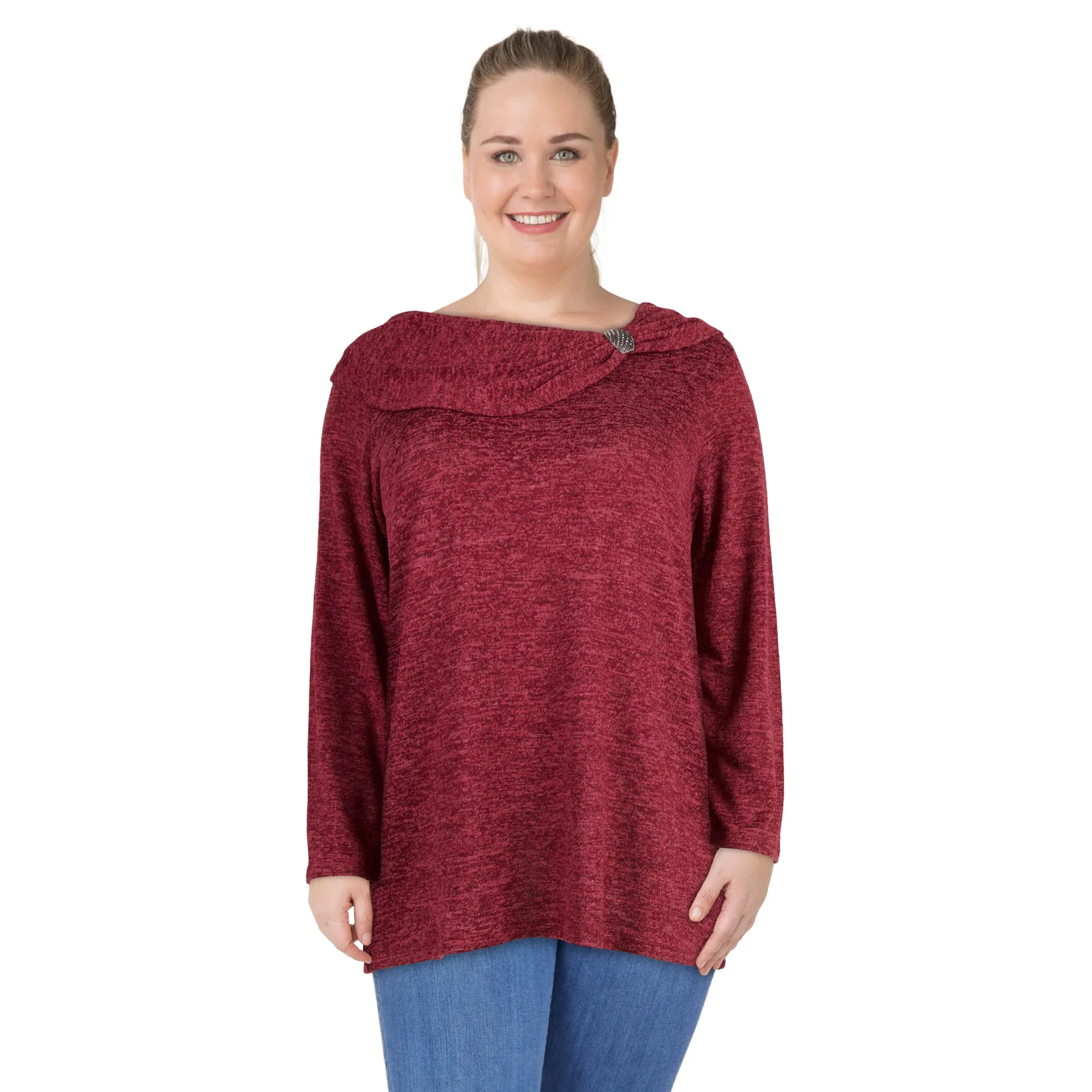 lily morgan Women's Plus Top with Broach Detail sold by Giant Tiger product image thumbnail 3