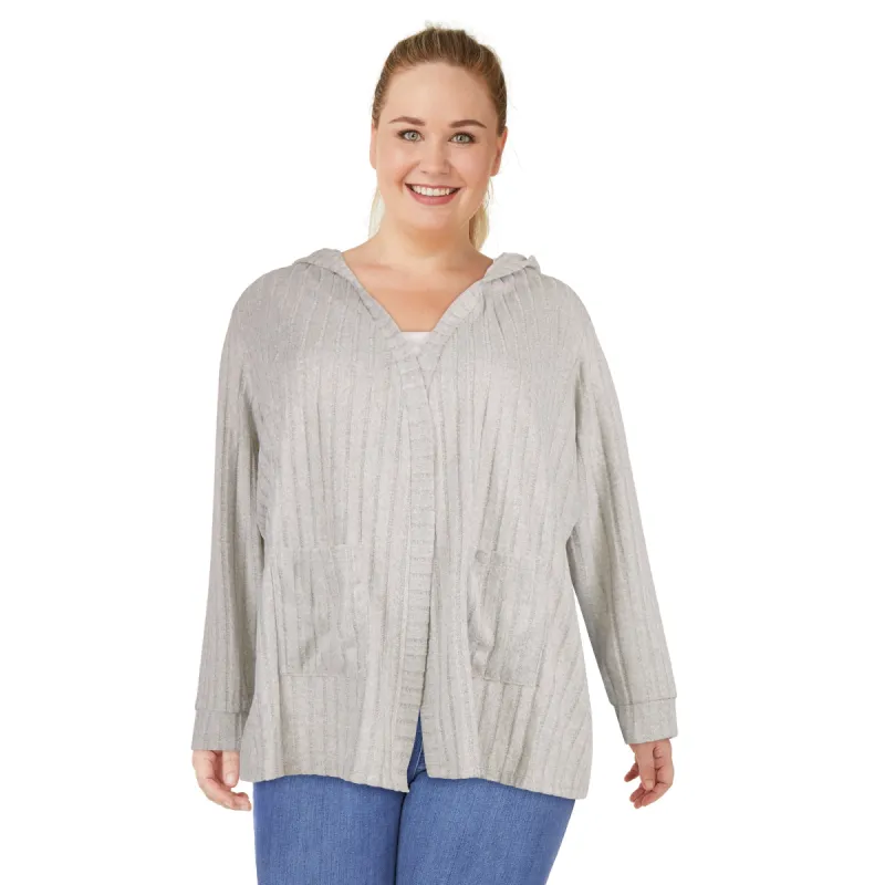 mySTYLE Women's Plus Ribbed Cardigan sold by Giant Tiger