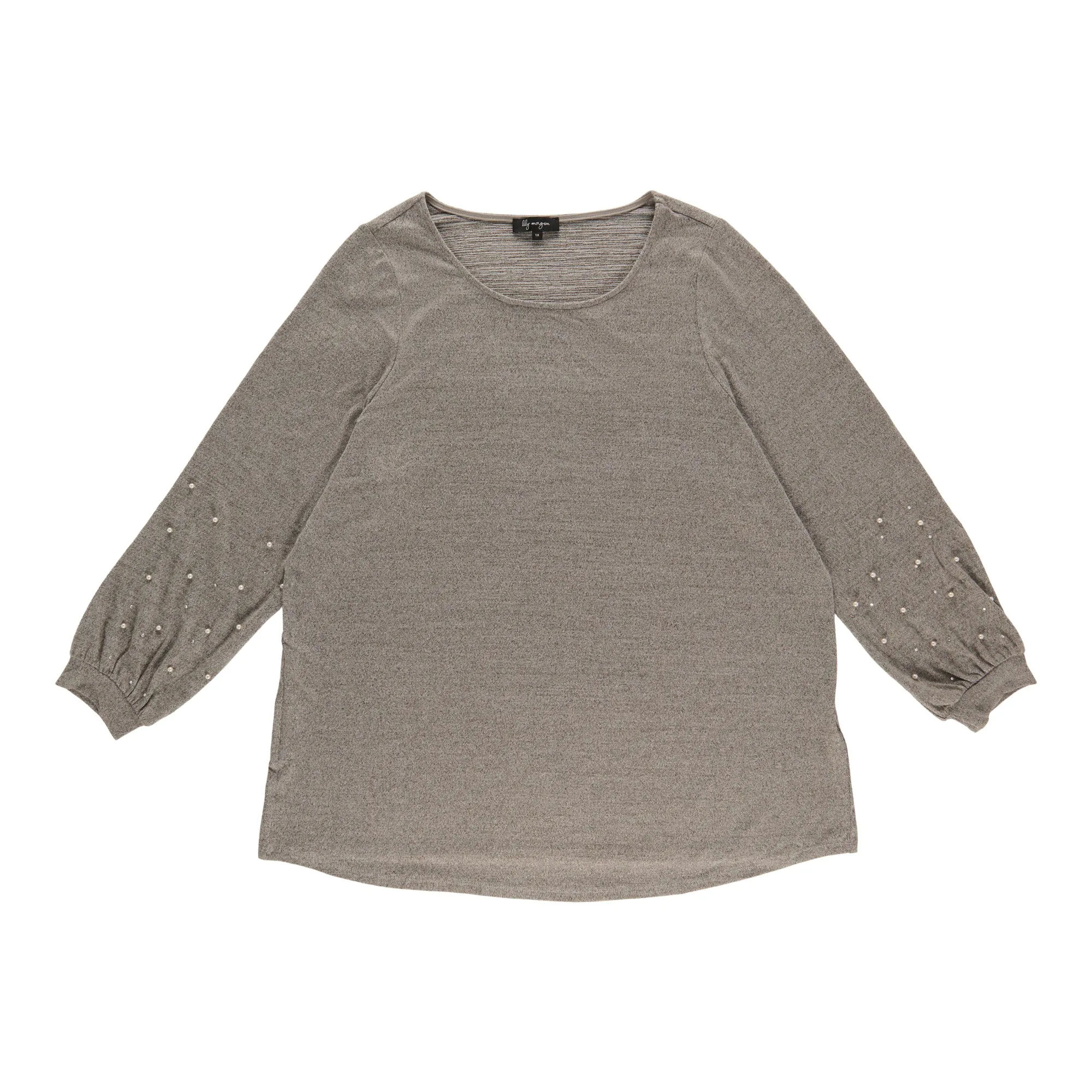 lily morgan Women's Plus Top with Pearl Details sold by Giant Tiger