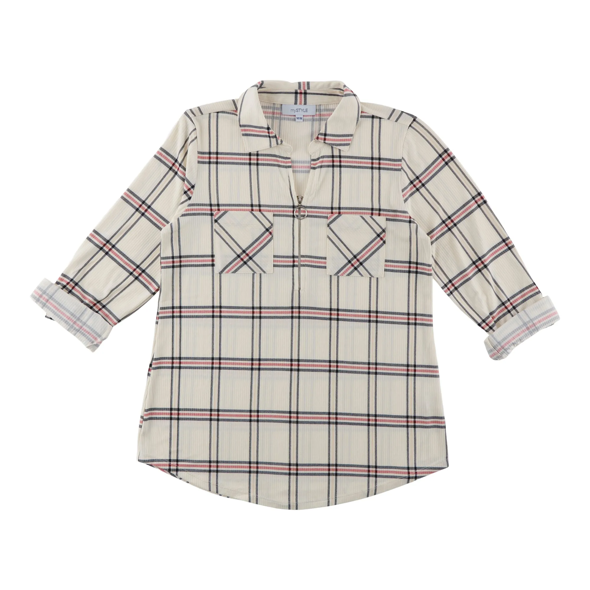 mySTYLE Women's Plaid Knit Top sold by Giant Tiger product image thumbnail 4