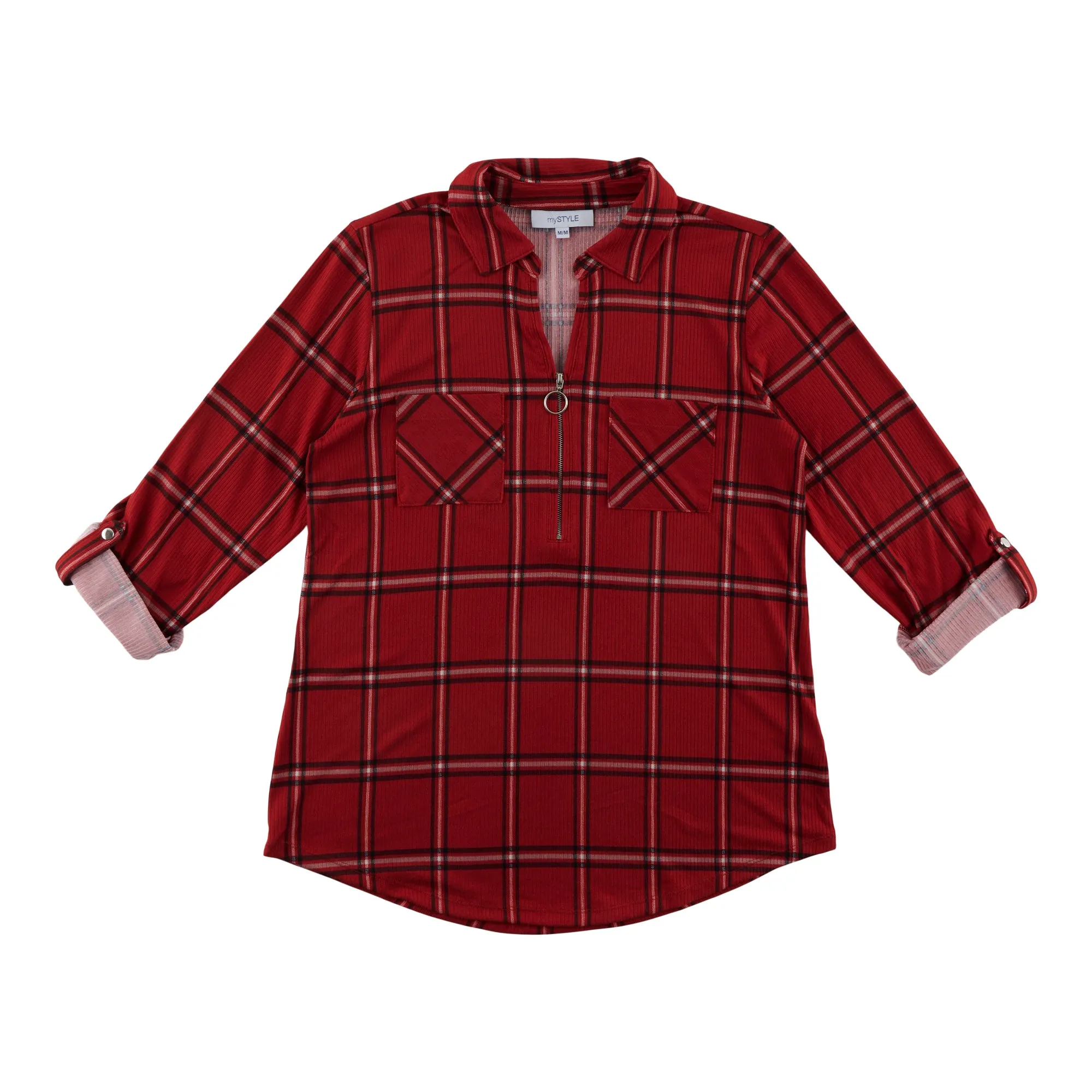 mySTYLE Women's Plaid Knit Top sold by Giant Tiger product image thumbnail 3