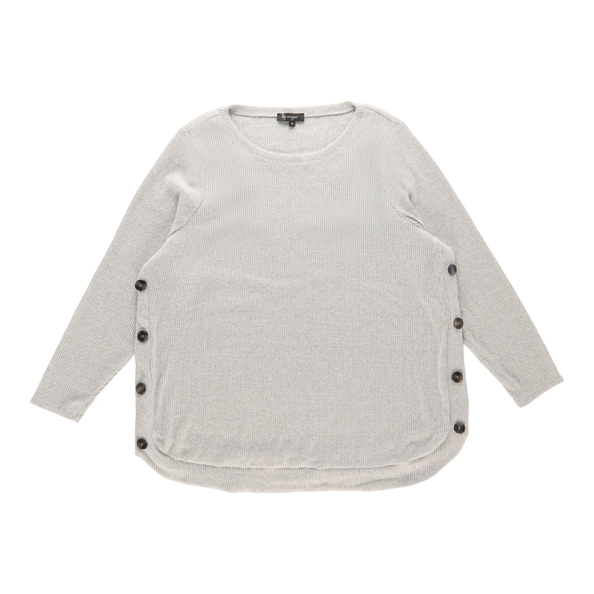 lily morgan Women's Plus Top with Ribbed Details sold by Giant Tiger