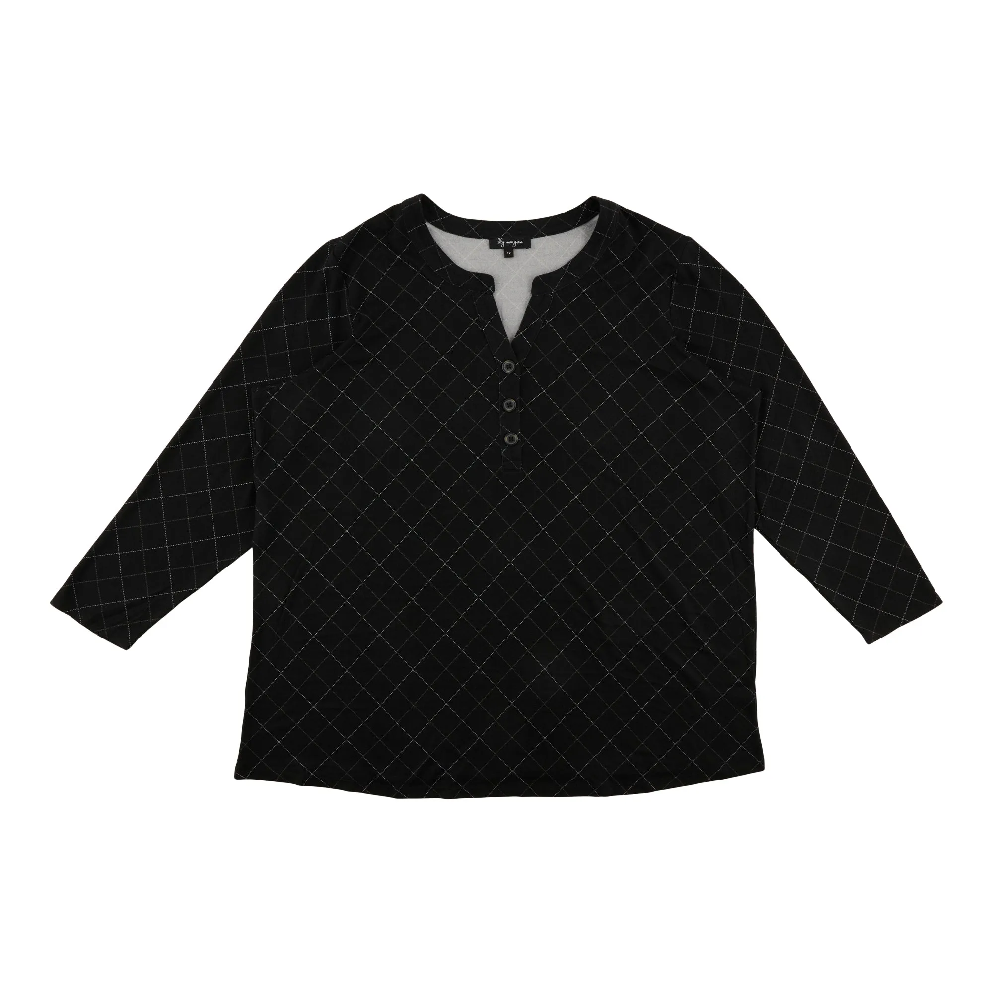 lily morgan Women's Plus Top with Front Buttons Details sold by Giant Tiger