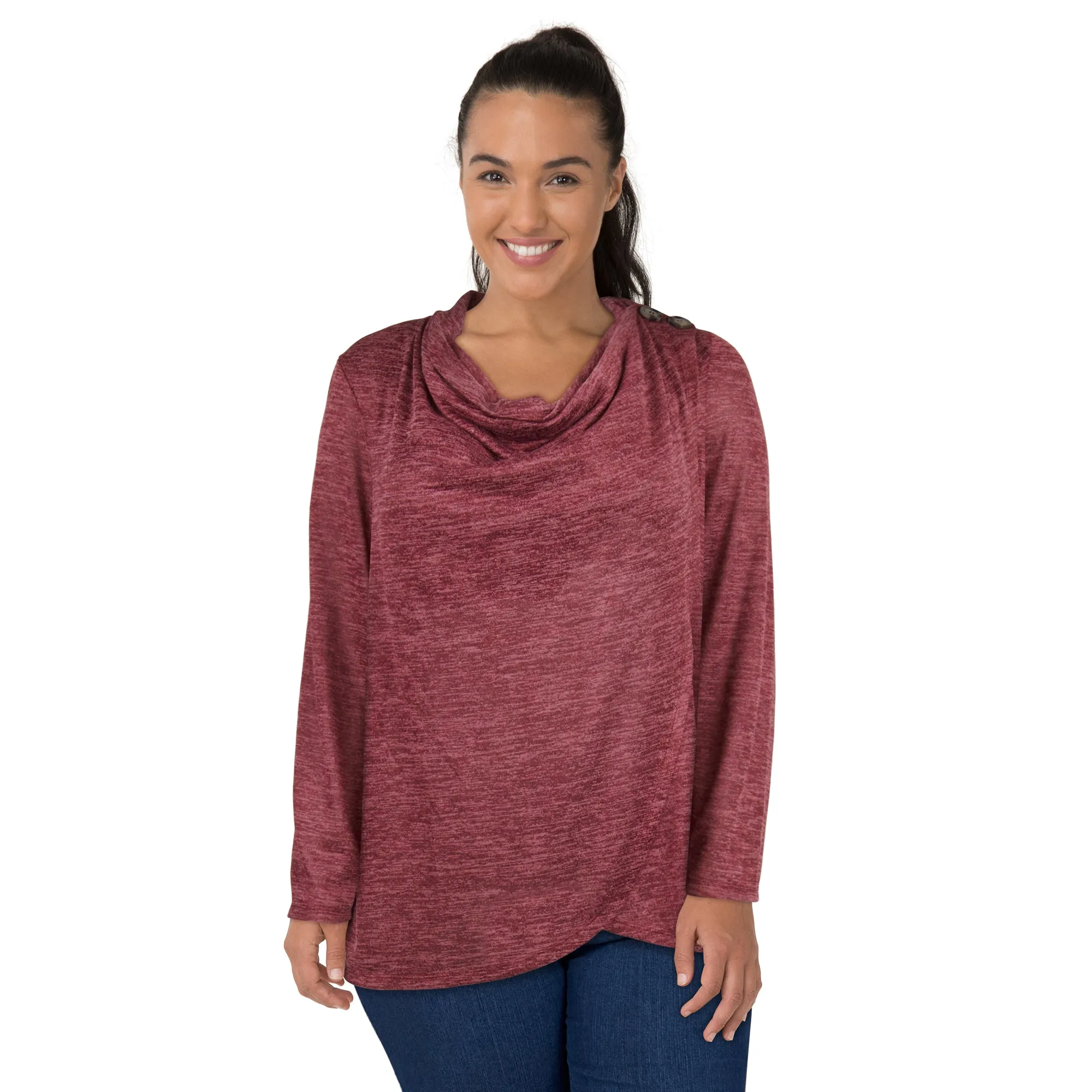 lily morgan Women's Plus Top with Crossover Detail sold by Giant Tiger