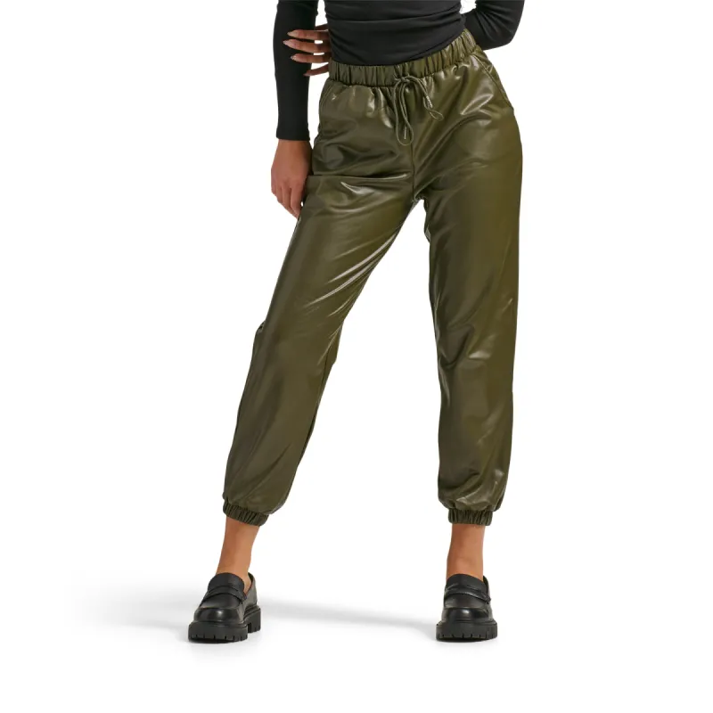 Women's Long Faux Leather Joggers sold by Giant Tiger