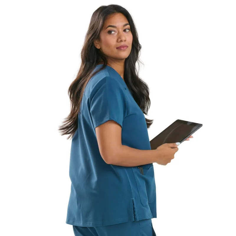 Options Women's Printed Trim V-Neck Scrub Top sold by Giant Tiger