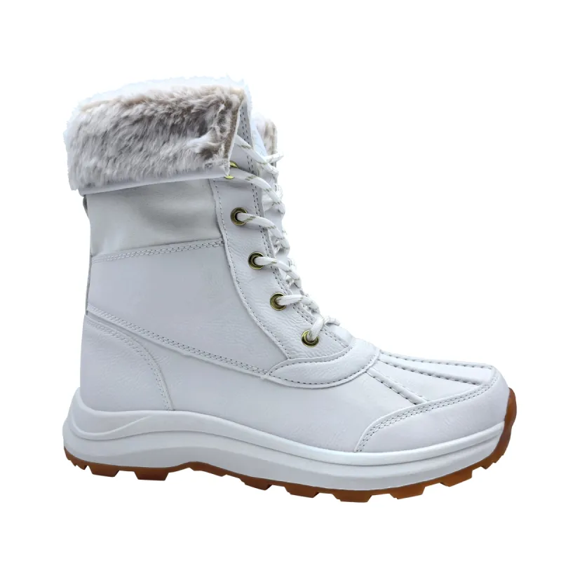 Mountain Ridge Women's Mix Media Boots, White, -20°C sold by Giant Tiger
