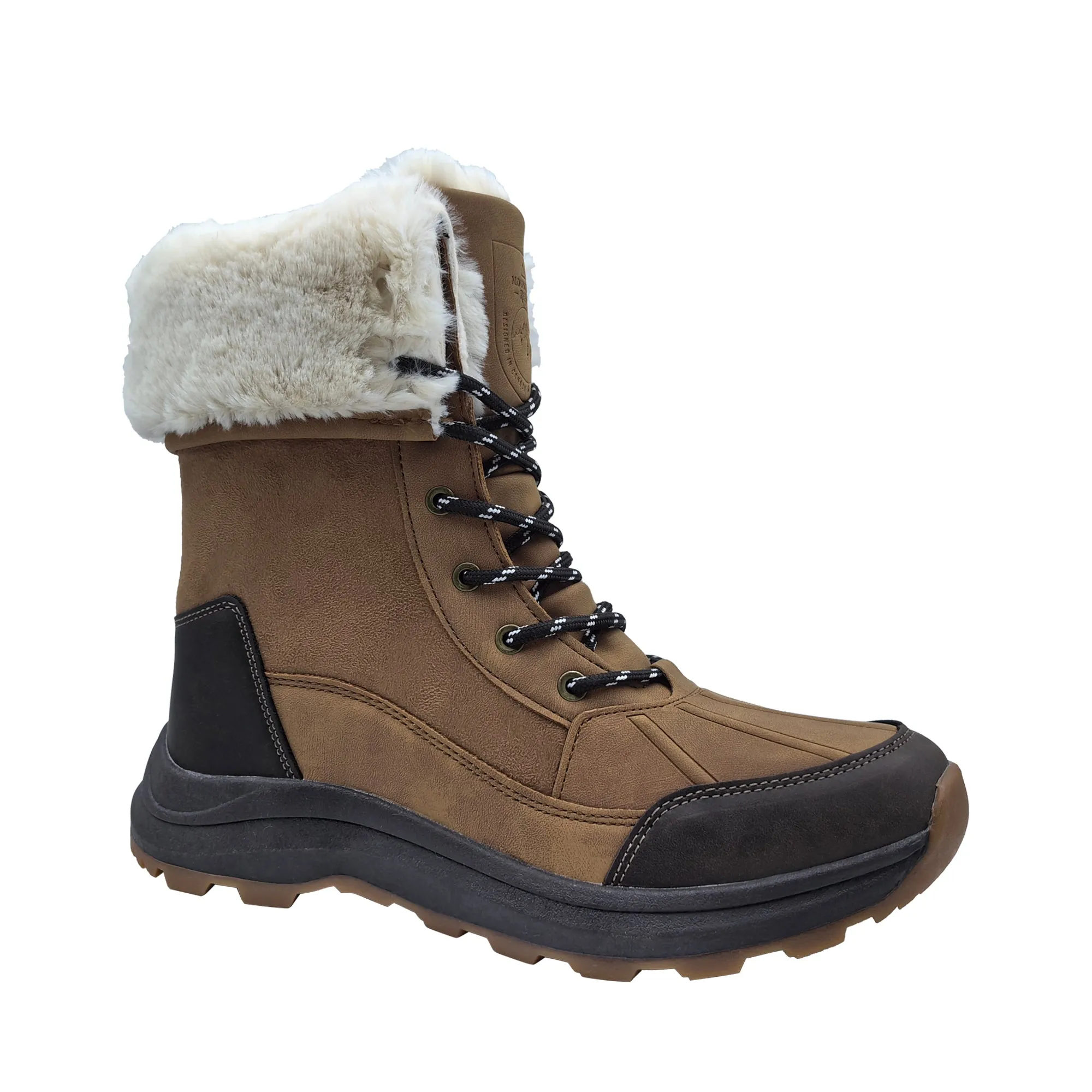 Mountain Ridge Women's Mix Media Boots, Tan, -20°C sold by Giant Tiger