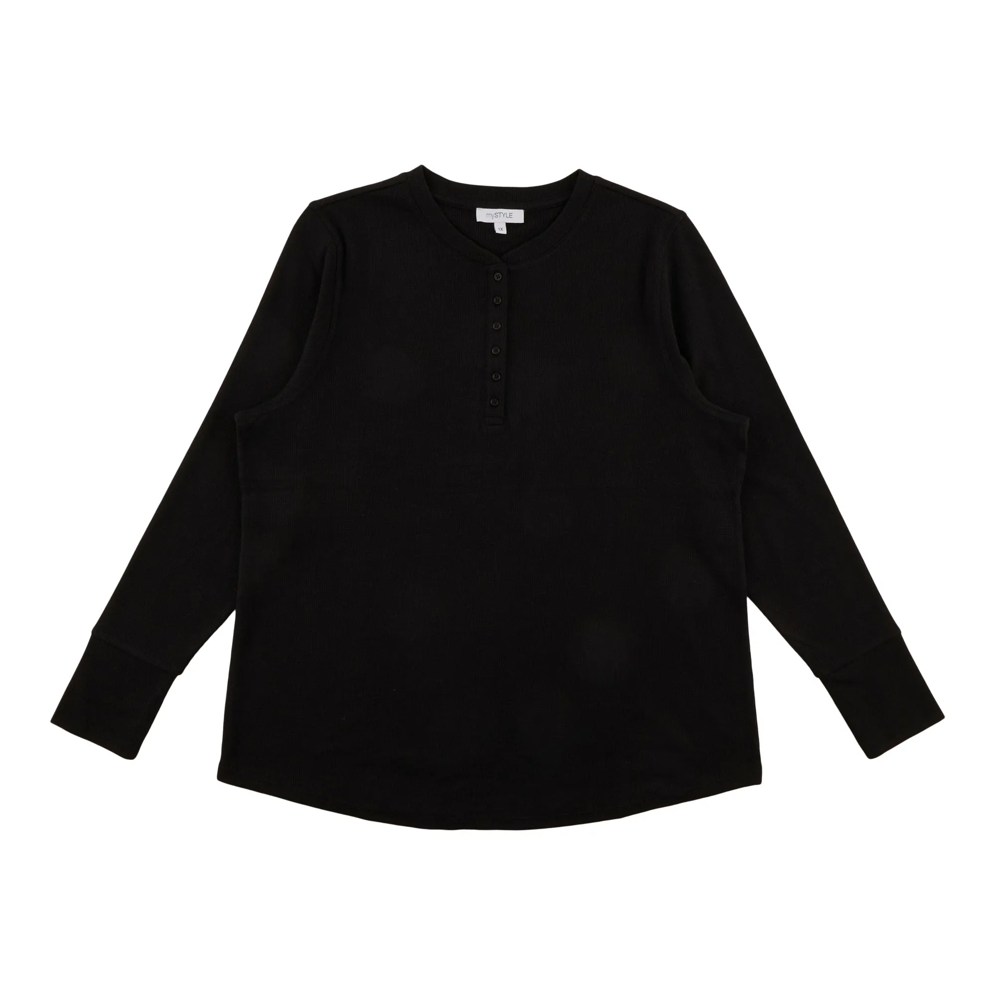 mySTYLE Women's Plus Waffle Henley sold by Giant Tiger