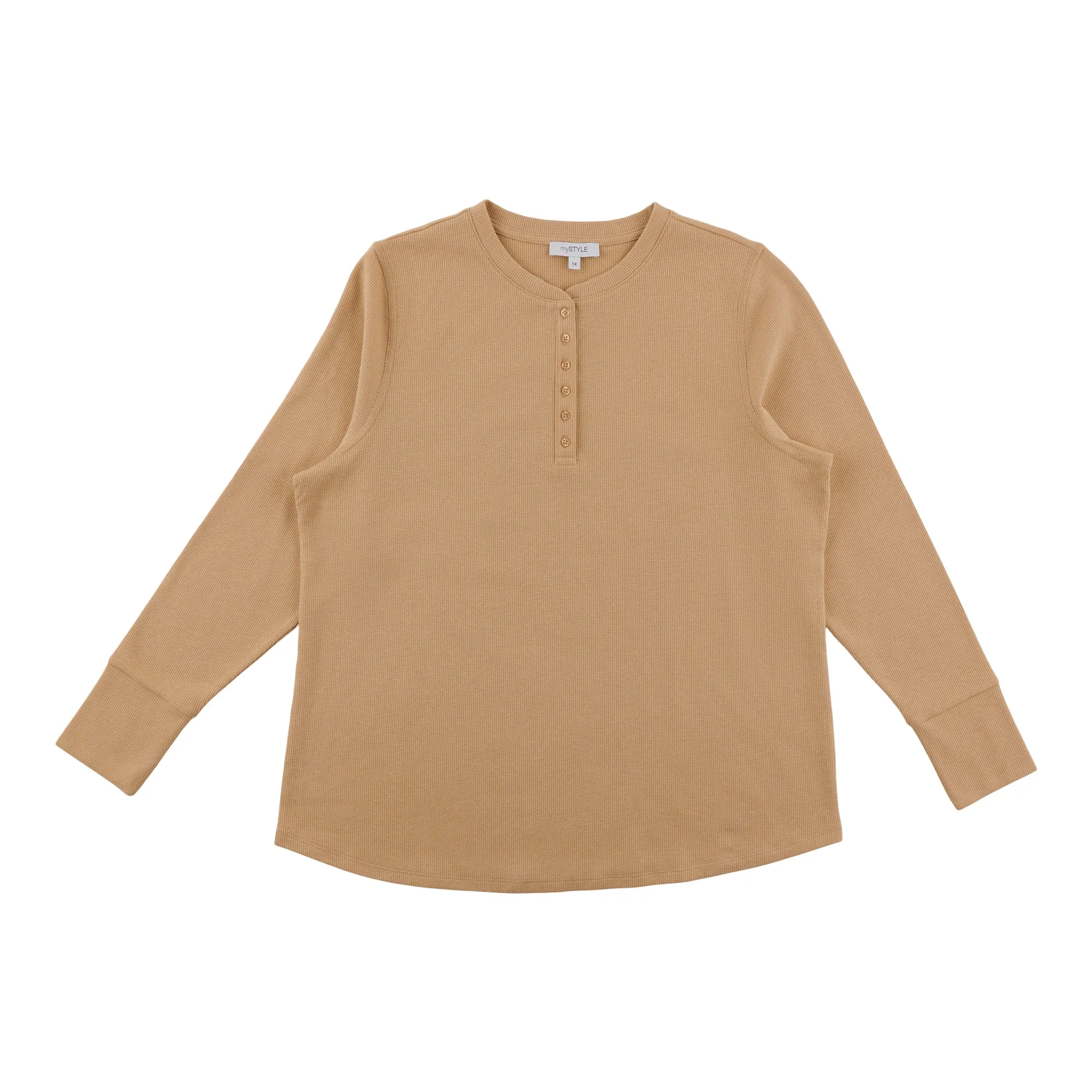 mySTYLE Women's Plus Waffle Henley sold by Giant Tiger product image thumbnail 2