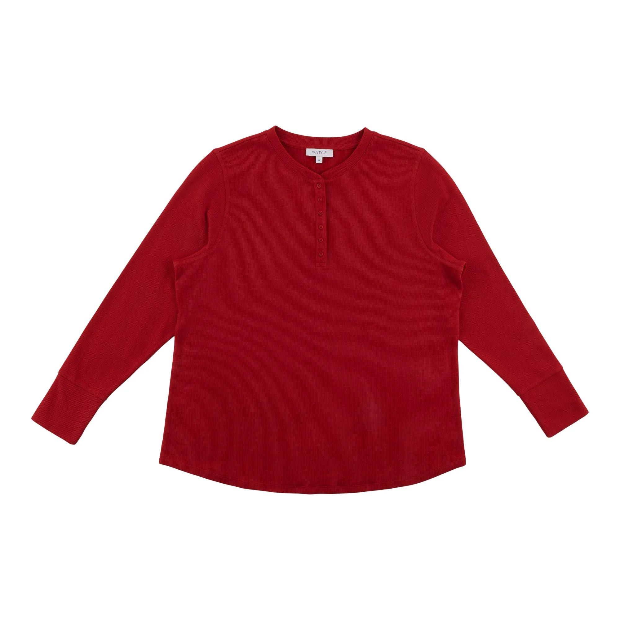 mySTYLE Women's Plus Waffle Henley sold by Giant Tiger product image thumbnail 3