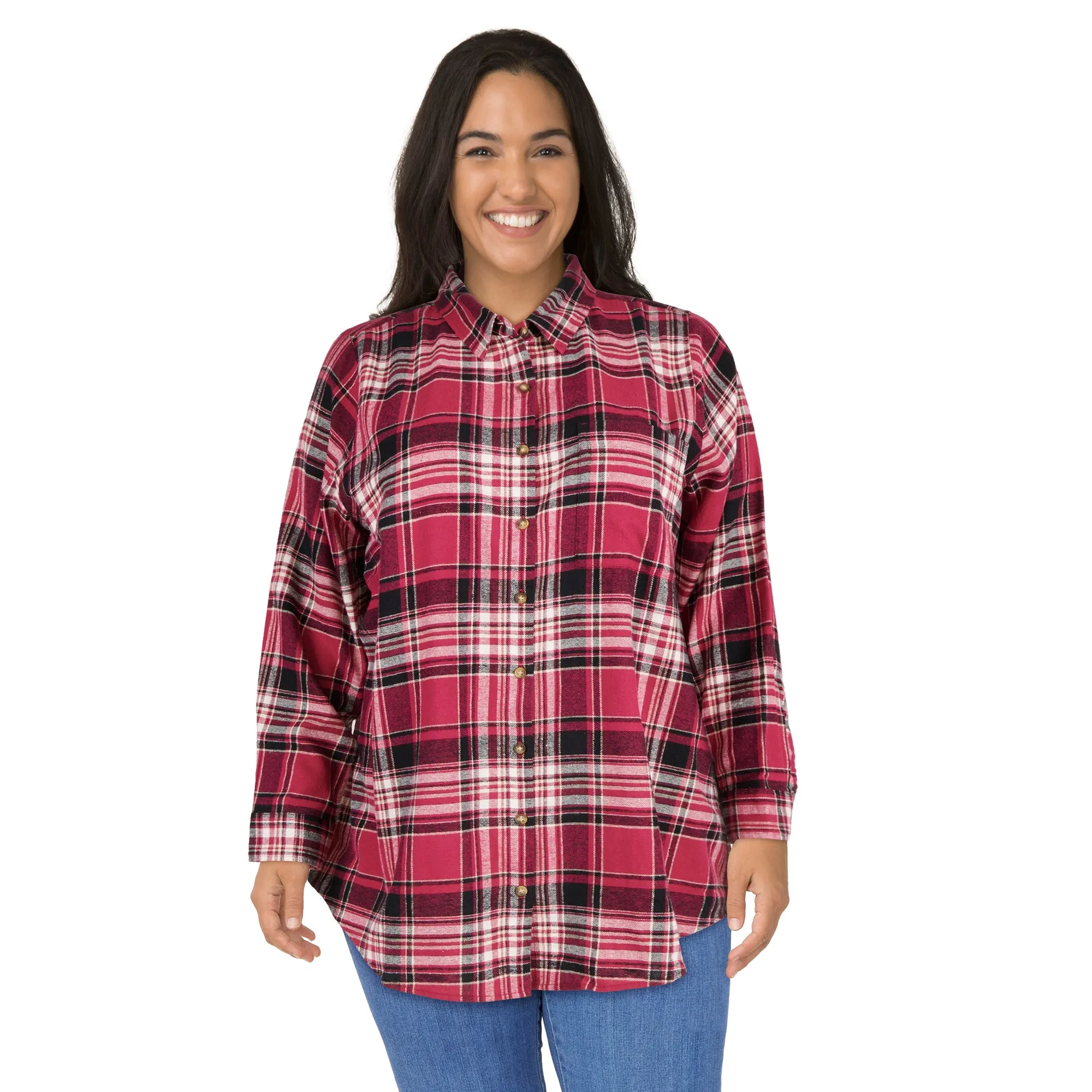 mySTYLE Women's Plus Flannel Plaid Tunic sold by Giant Tiger product image thumbnail 2