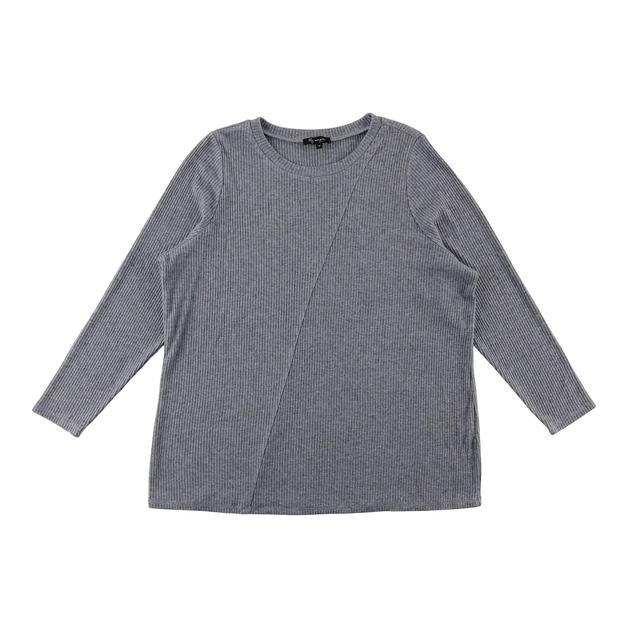 lily morgan Women's Plus Tie-Front Shimmer Top sold by Giant Tiger