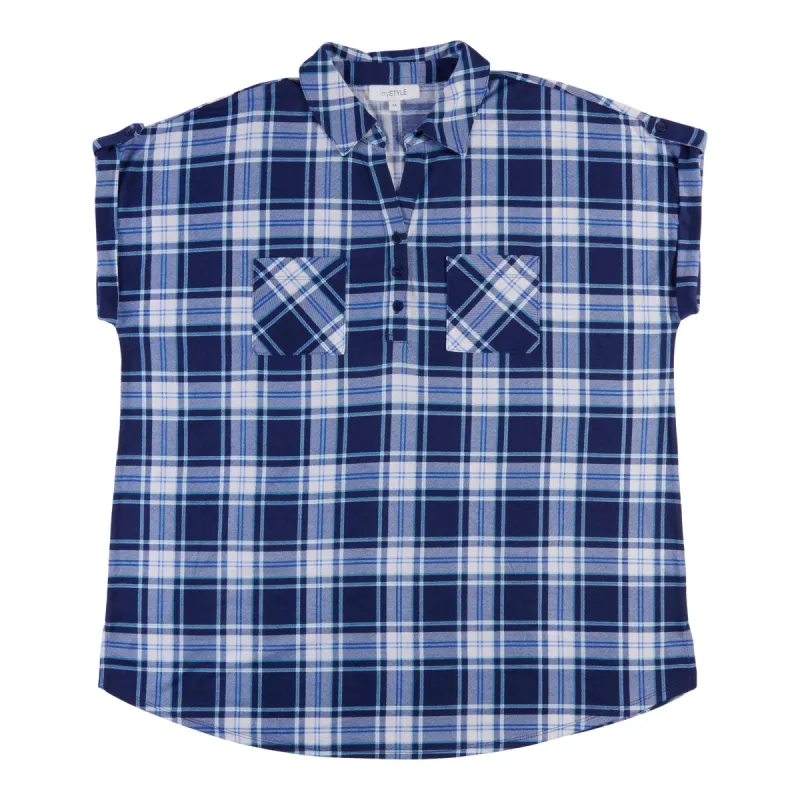 mySTYLE Women's Plus Country Cool Printed Plaid Top sold by Giant Tiger